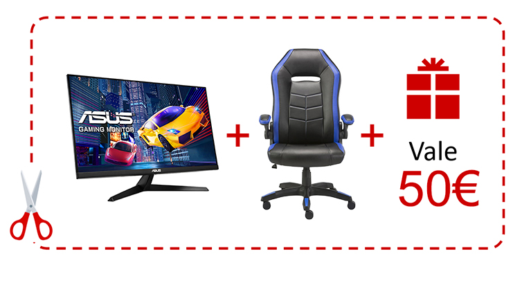 Oferta vale Monitor ASUS 27'' + Cadeira + Vale 50€