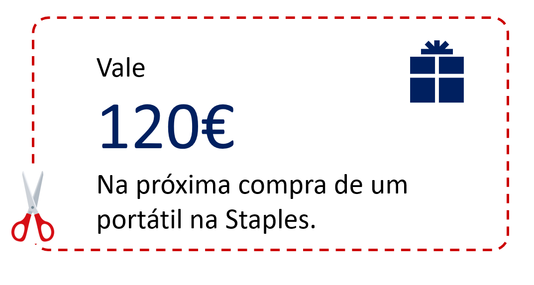 Oferta vale 120€ em portáteis