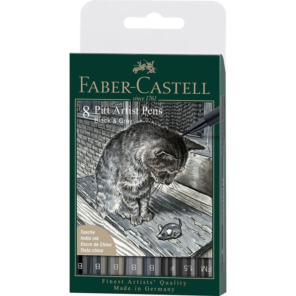 FABER-CASTELL Marcador Artístico Pitt Brush, Tinta da China, Cinza Sombreado
