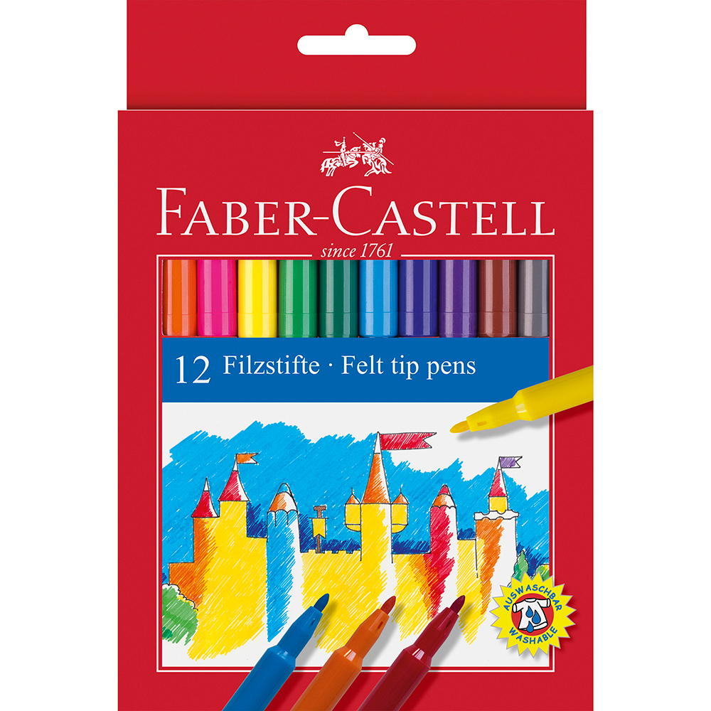 FABER-CASTELL Canetas de Feltro, Embalagem de 12 Cores