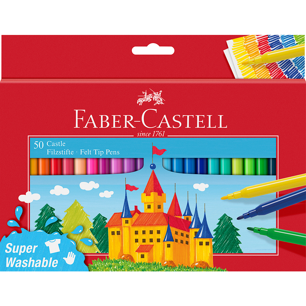 FABER-CASTELL Canetas de Feltro Castle, Pack 50 Unidades