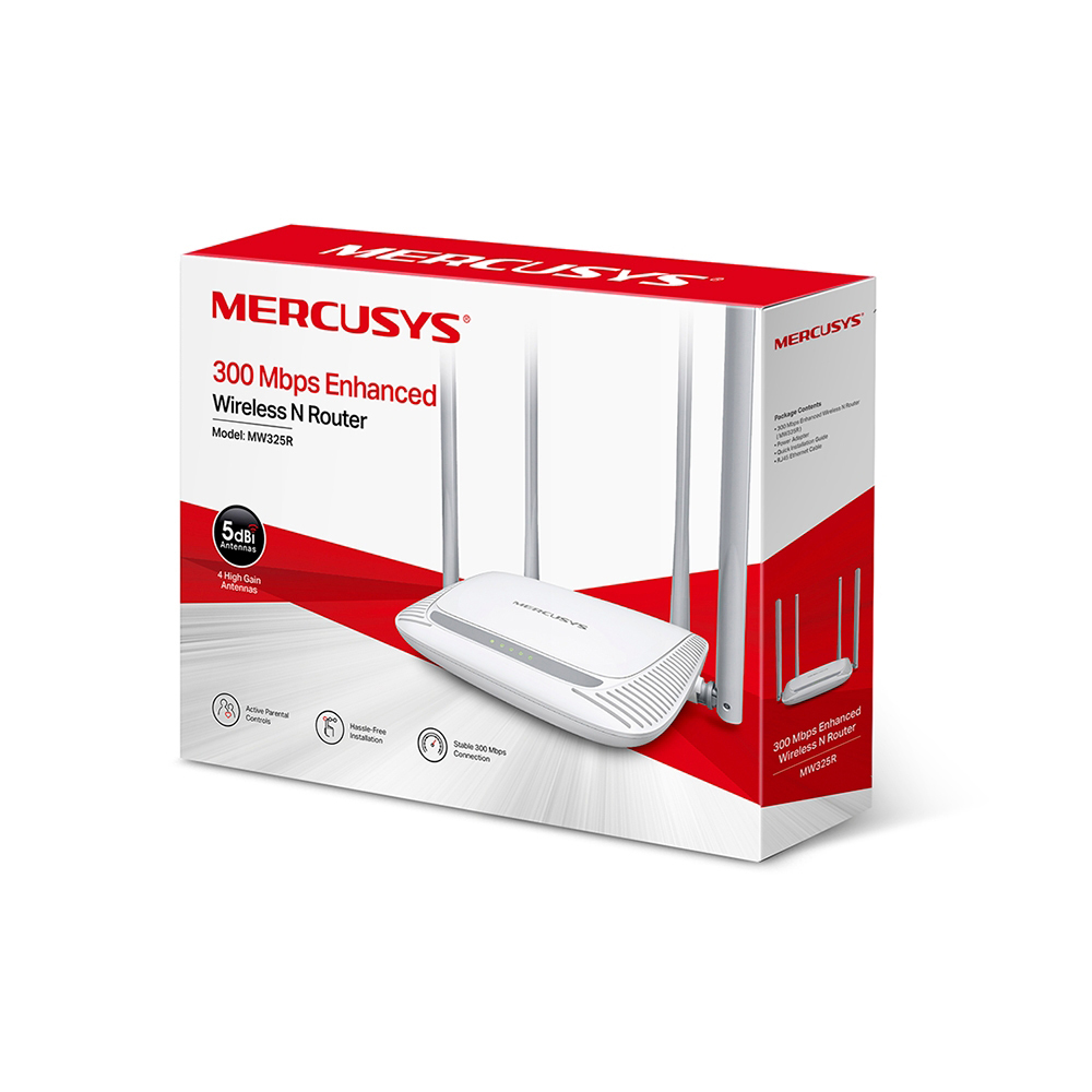 MERCUSYS Router MW325R N300, Wi-Fi, 4 Antenas, Branco