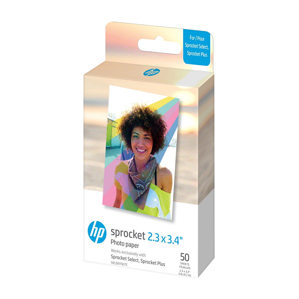 HP Papel Fotográfico para Sprocket Select e Sprocket Plus, 5,8 x 8,7 cm, Pack 50 Folhas