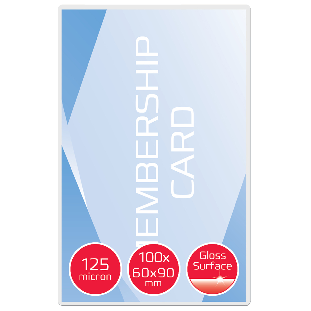 GBC Bolsa de Plastificação Card Gloss, 60 x 90 mm, 125 Mícrones, Transparente, 100 Unidades