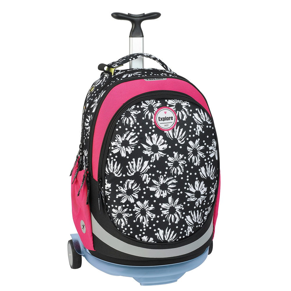 EXPLORE Trolley Flores, 490 x 250 x 300 mm, Preto e Branco
