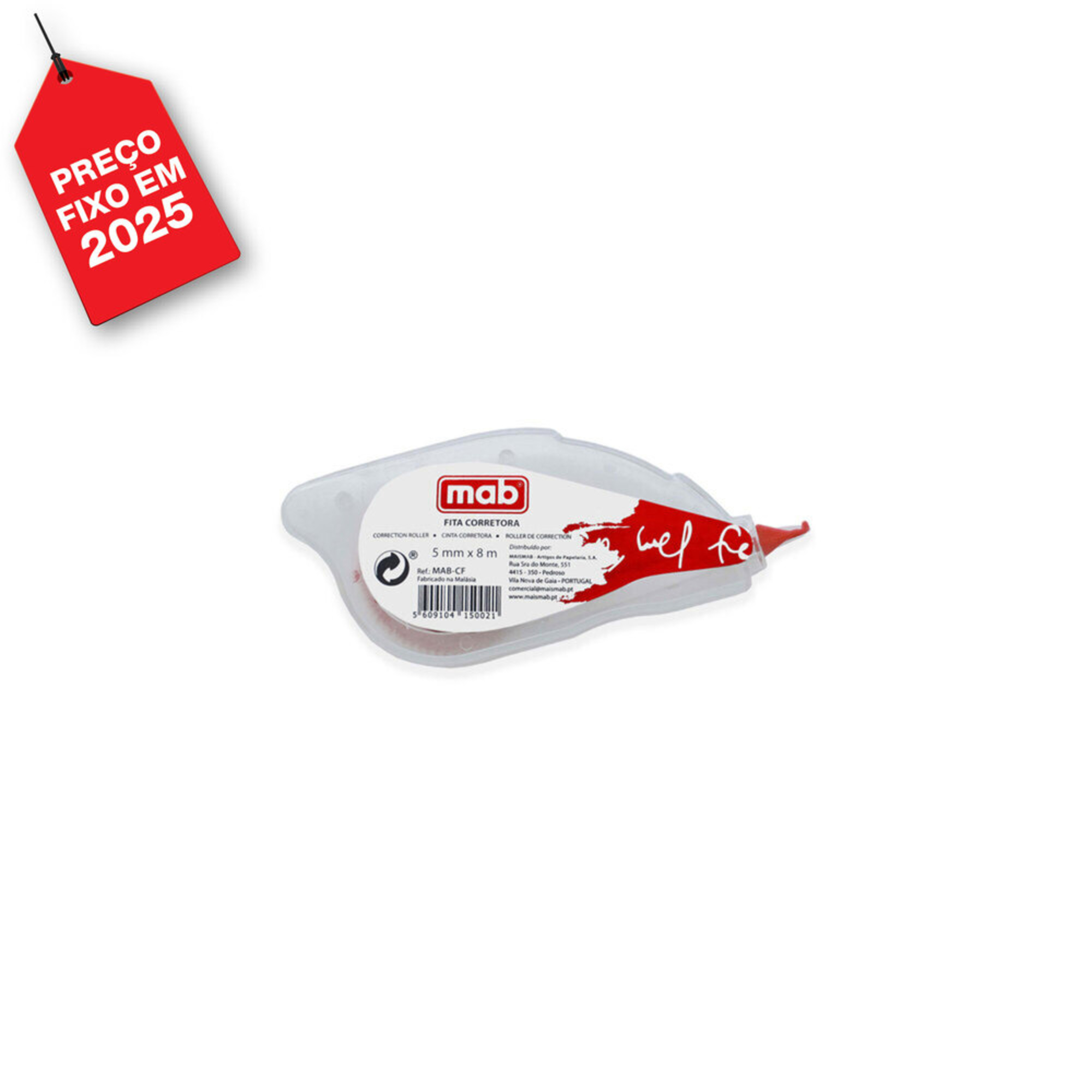 Fita Correctora 5 mm x 8 metros, Branco