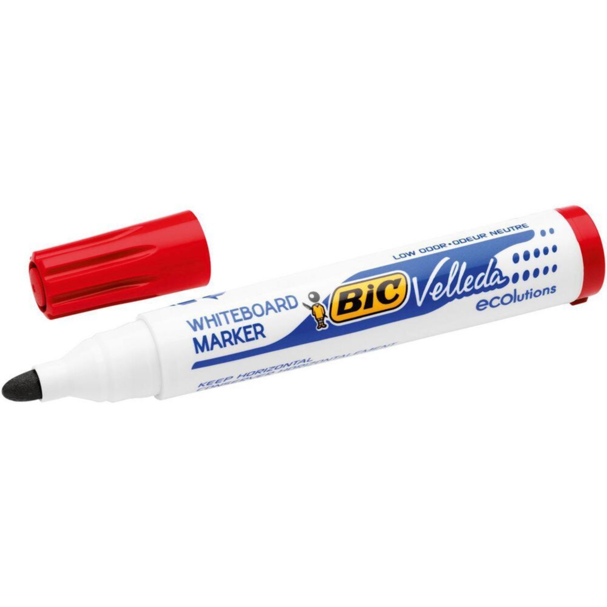 Marcador Quadro Branco Velleda®, Ponta Larga de 1,5 mm, Tinta Vermelha, Embalagem de 12 Unidades