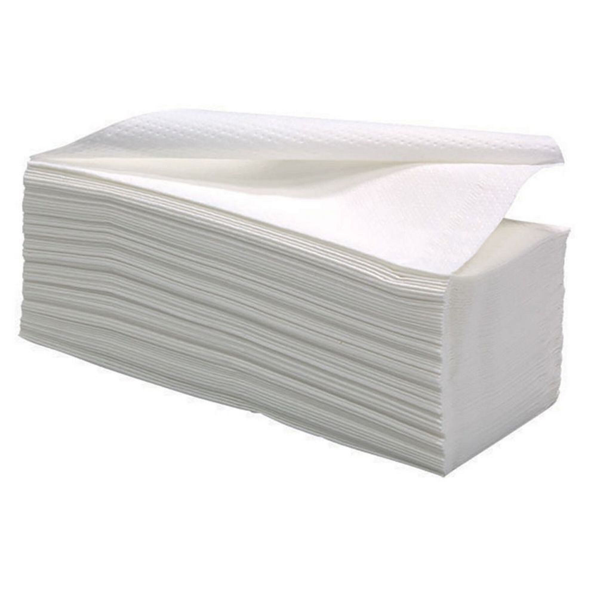 Toalhete de Papel Dobrado, 2 Camadas, 142 Folhas, Meia dobra, 200 mm, Branco, Embalagem de 20 Packs