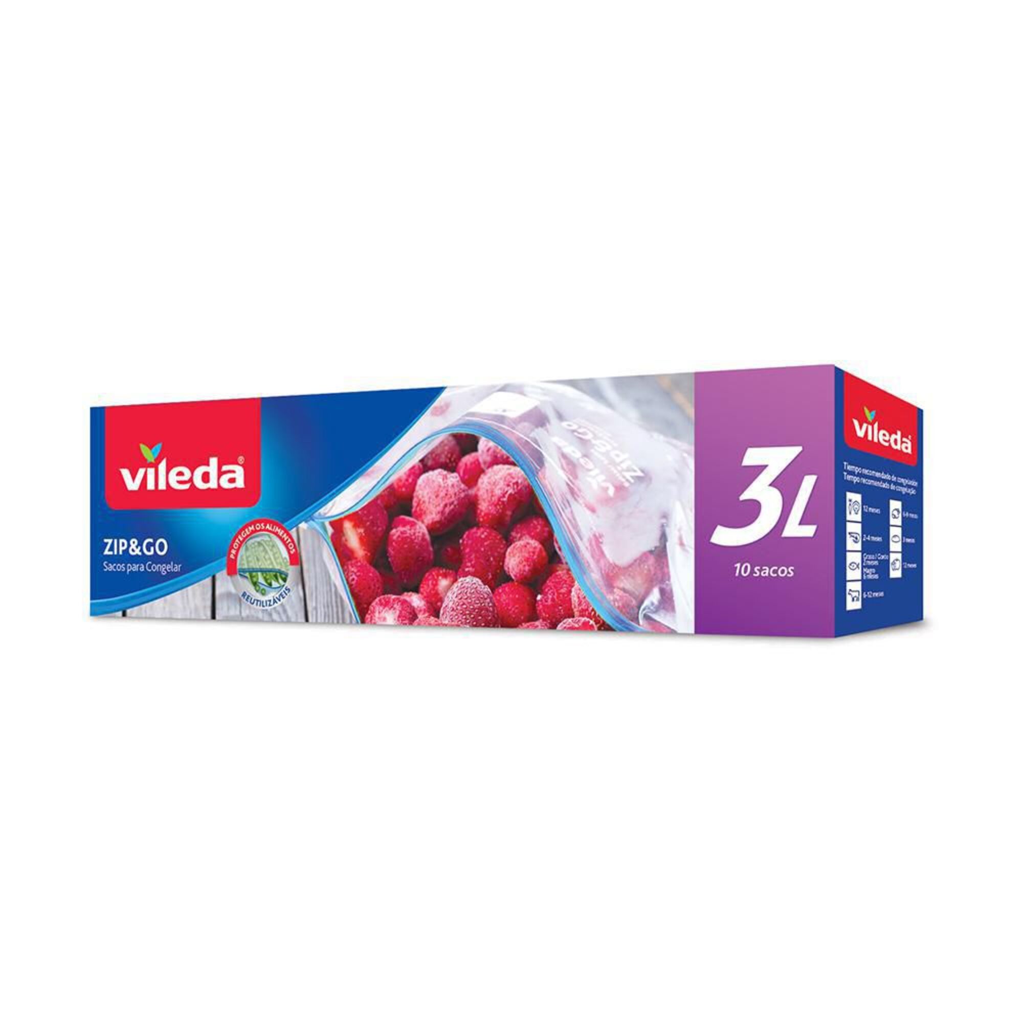 vileda Sacos para Congelar One Zip, 3 l