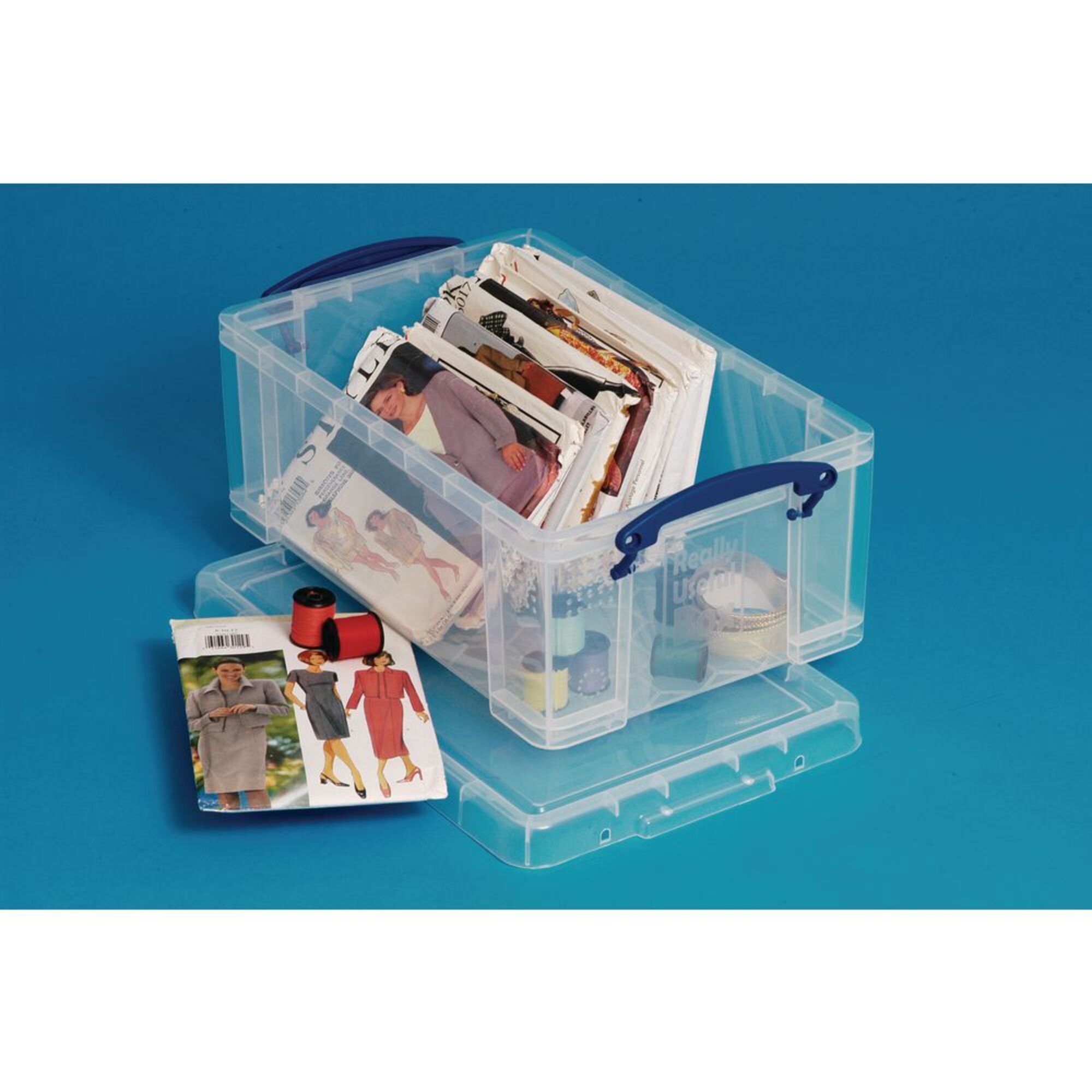 Really Useful Box Caixa de armazenamento empilhável transparente de 0,9