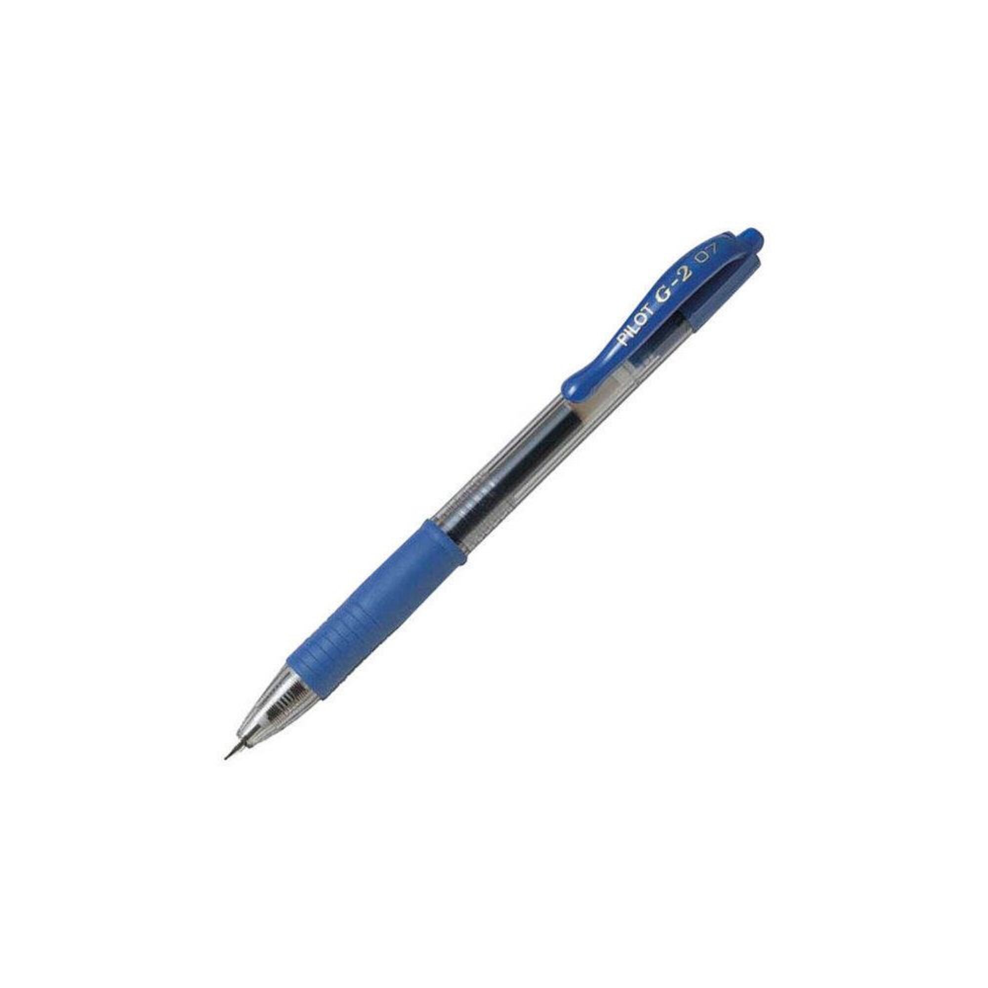 Esferográfica de Gel Retrátil G-2, Ponta Média de 0,7 mm, Corpo Transparente com Pega, Tinta Azul