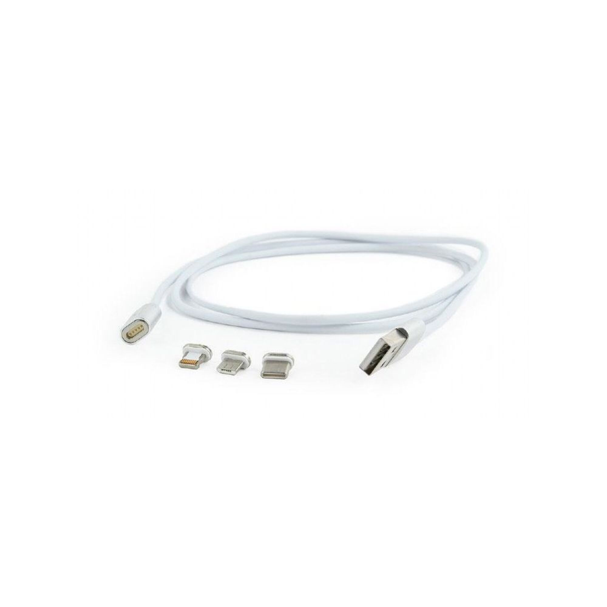 Cabo USB MicroUSB e USBC, 3 em 1, Magnético, 1 m, Branco 434703