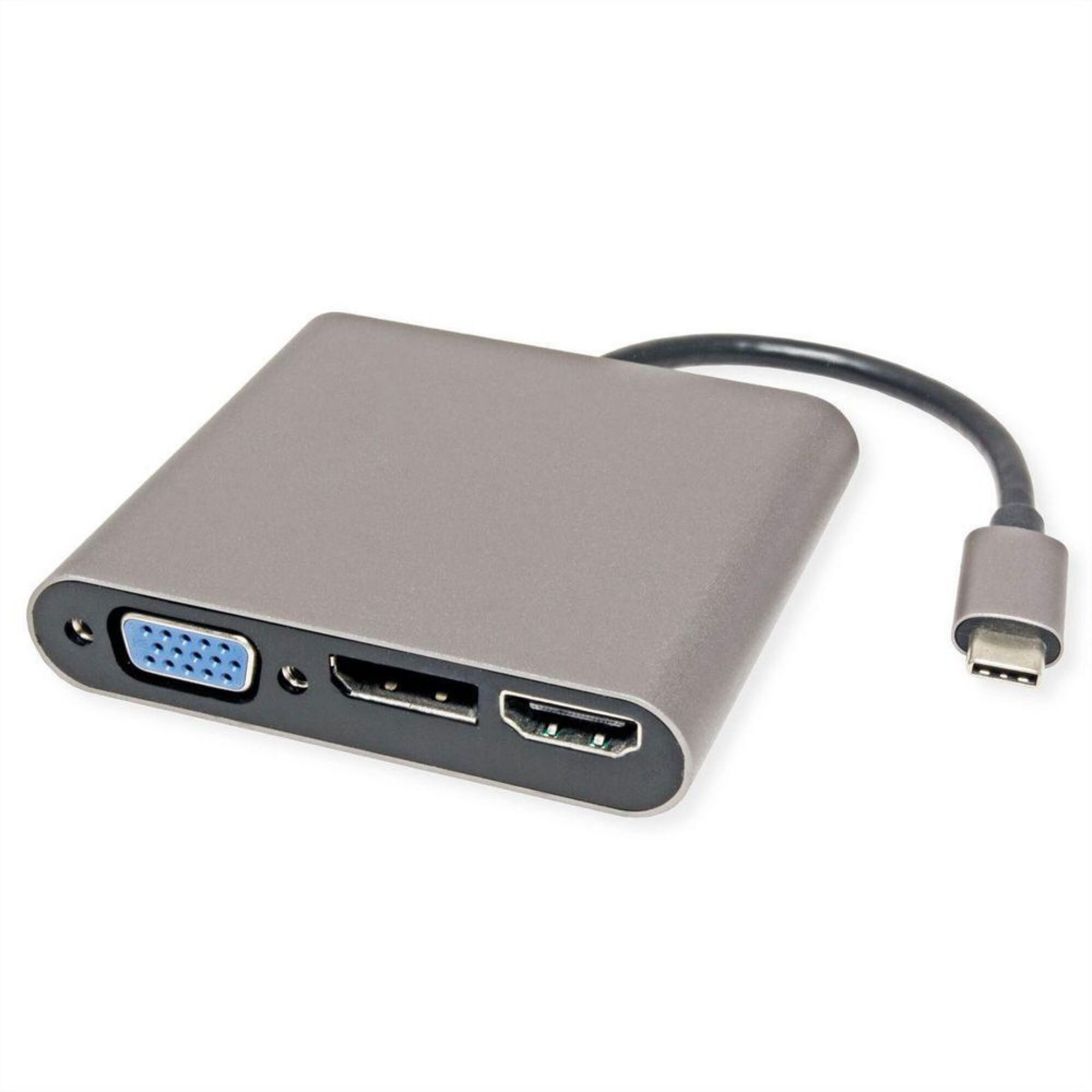 ROLINE Adaptador Docking Station USB TipoC (M) HDMI™, VGA, DP, RJ45