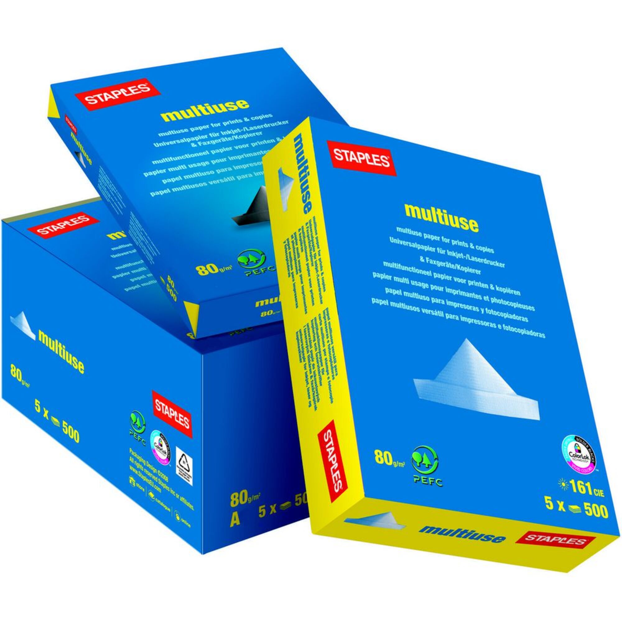 Staples Papel Para Impressoras A Laser Jato De Tinta E Fotocopiadoras A4 80 Gm² Branco 3714