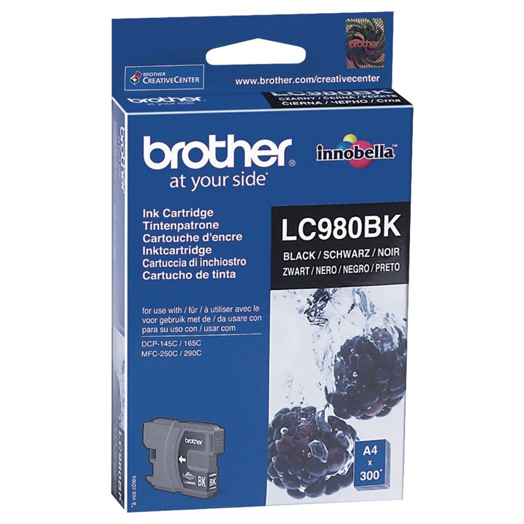 Tinteiro Original LC980BK com Tinta Innobella, Preto, Individual, LC-980BK