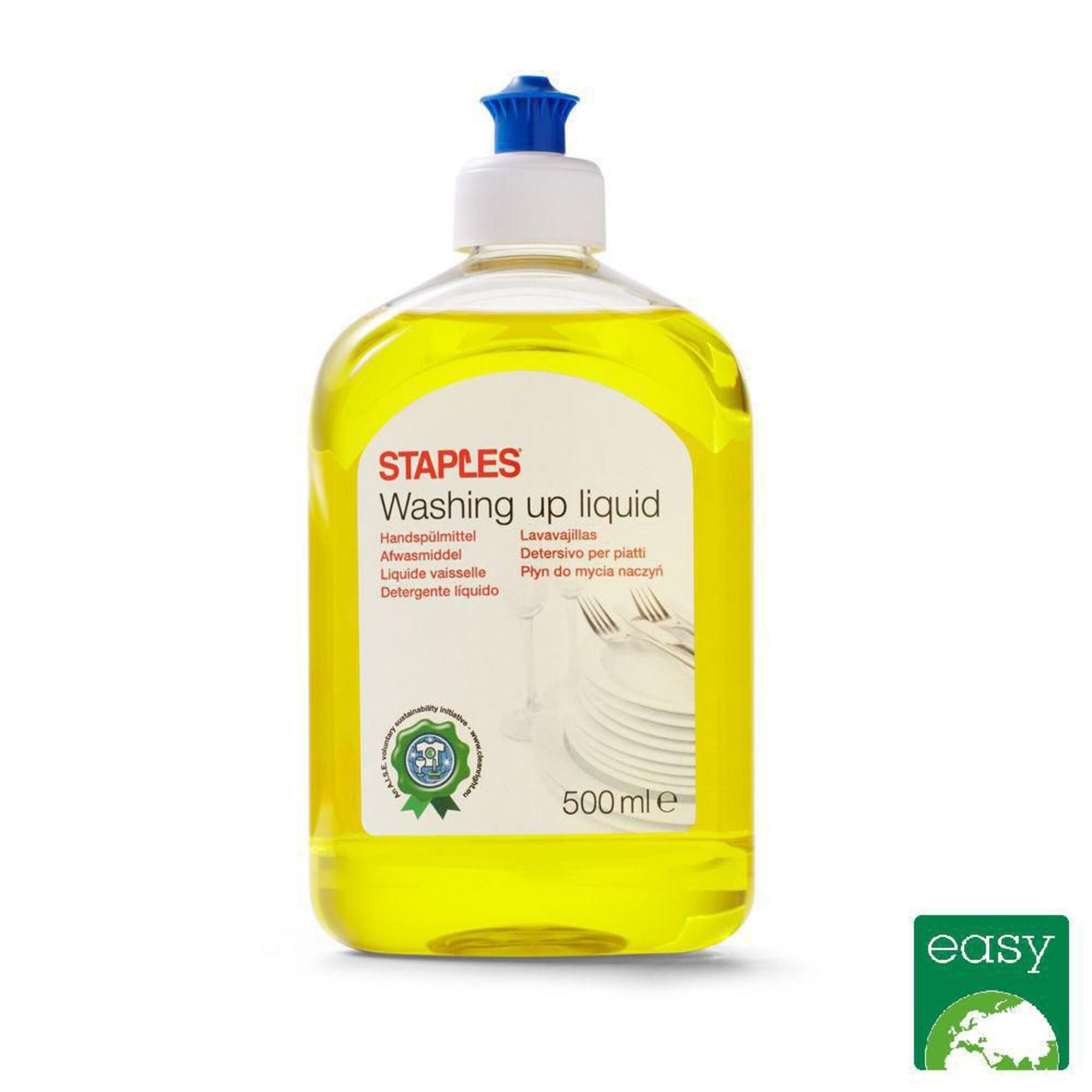 Staples Detergente Líquido, Citrino, Amarelo, 500 ml, Tampa de Empurrar 515055 em staples.pt.