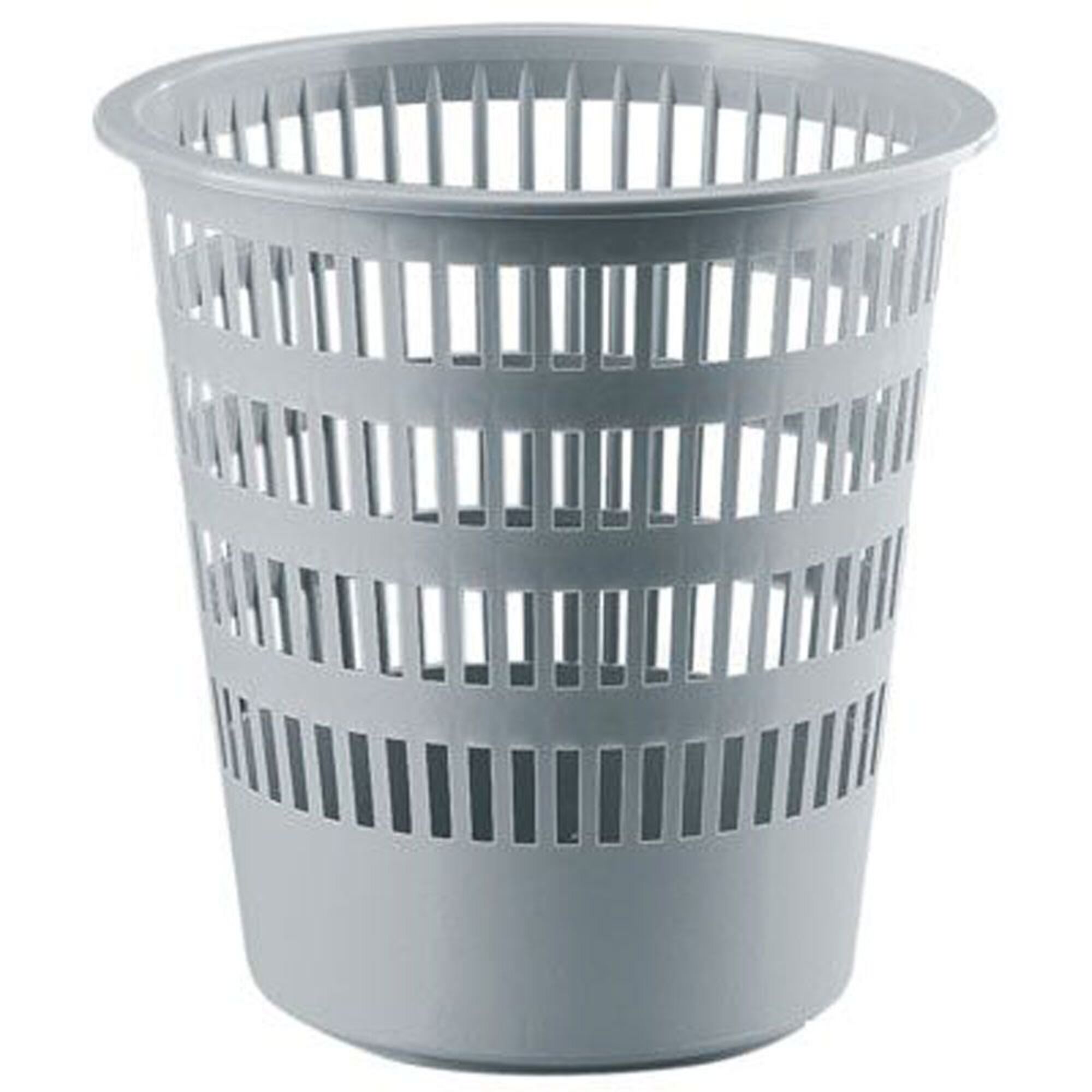 Cesto Papéis, 12 L, Plástico Reciclado, Cinzento