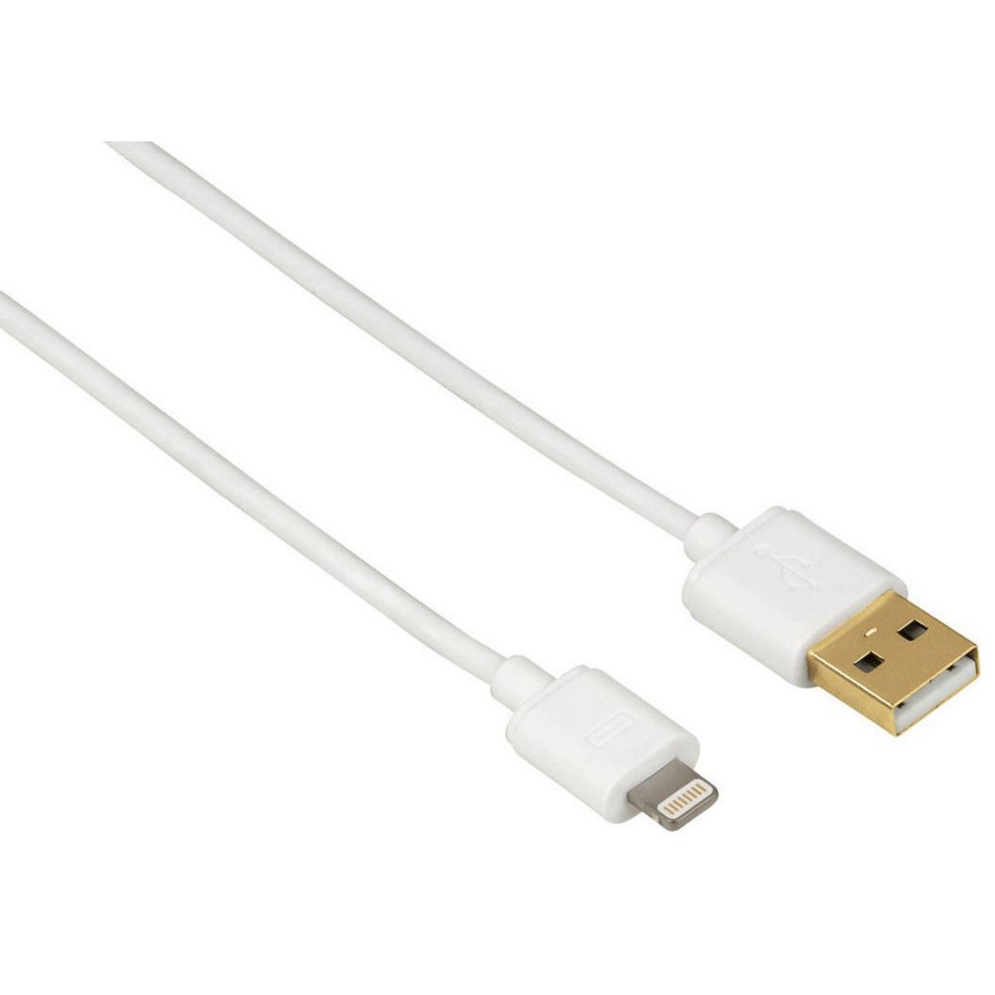 hama Cabo USB 2.0/Lightning, 1,5 m, Revestimento Duplo, Branco 544542