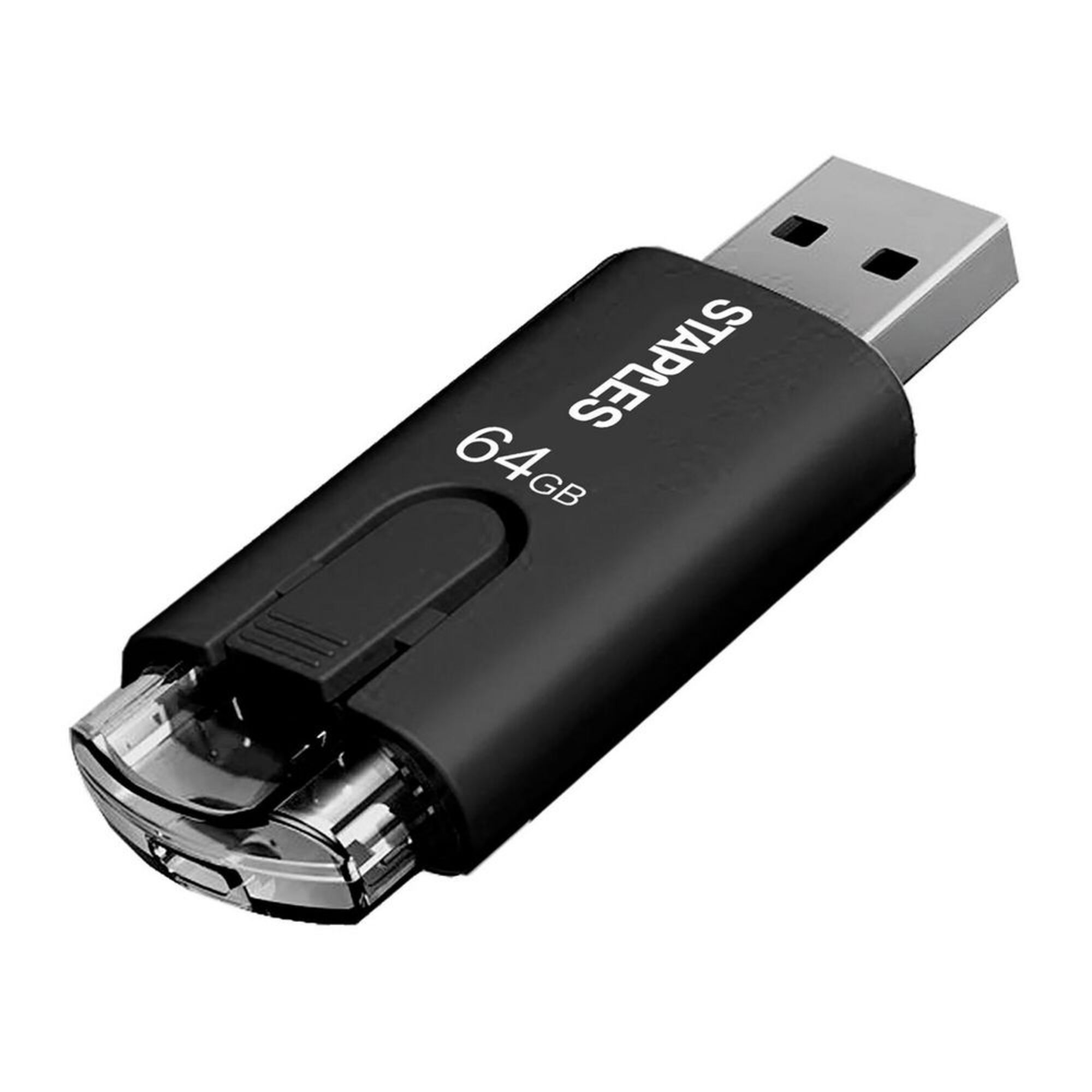 Staples Unidade Flash USB 3.1, 64 GB, Controlo Deslizante, Preto