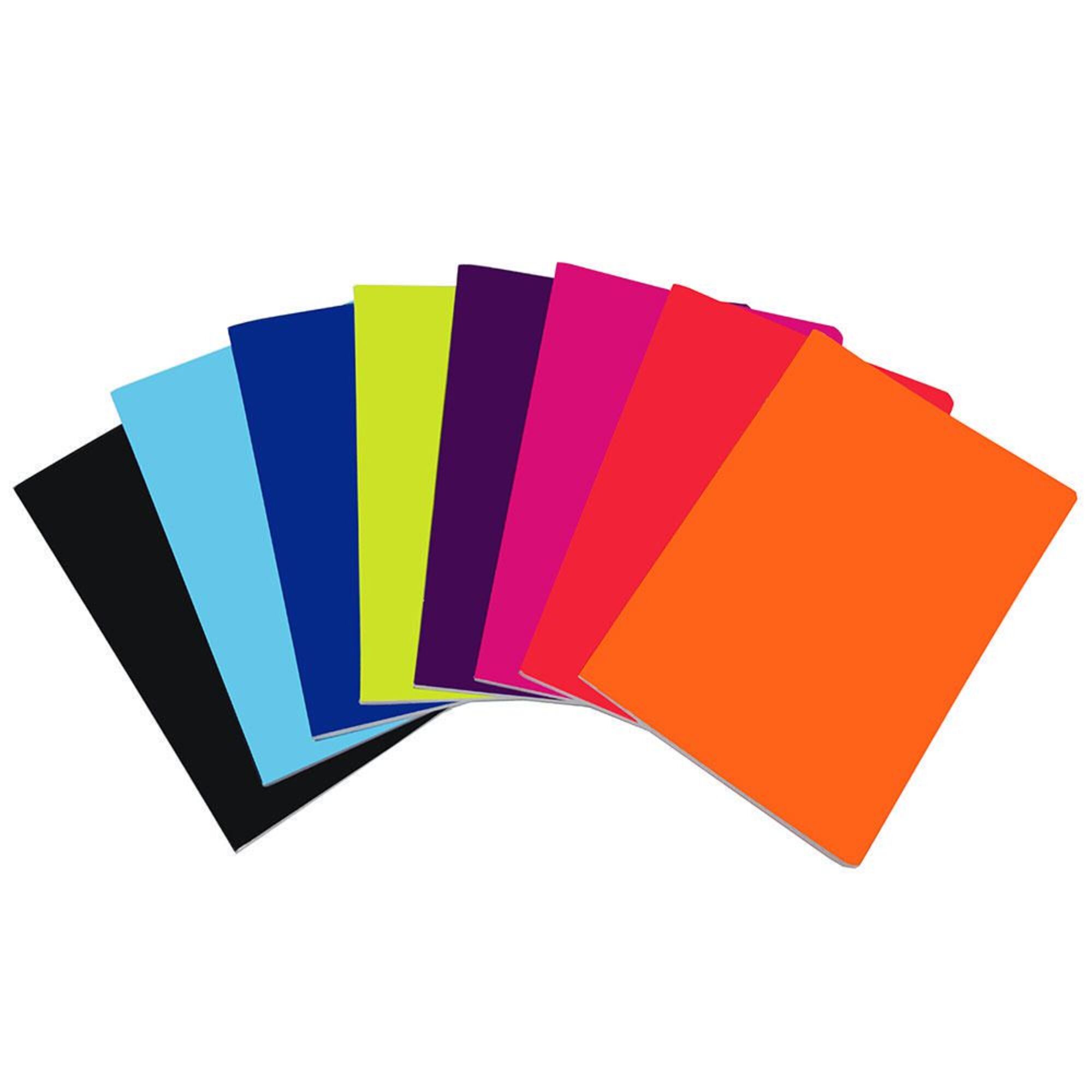 Staples Caderno Agrafado, A5, 80 Folhas, Quadriculado, Cores Sortidas