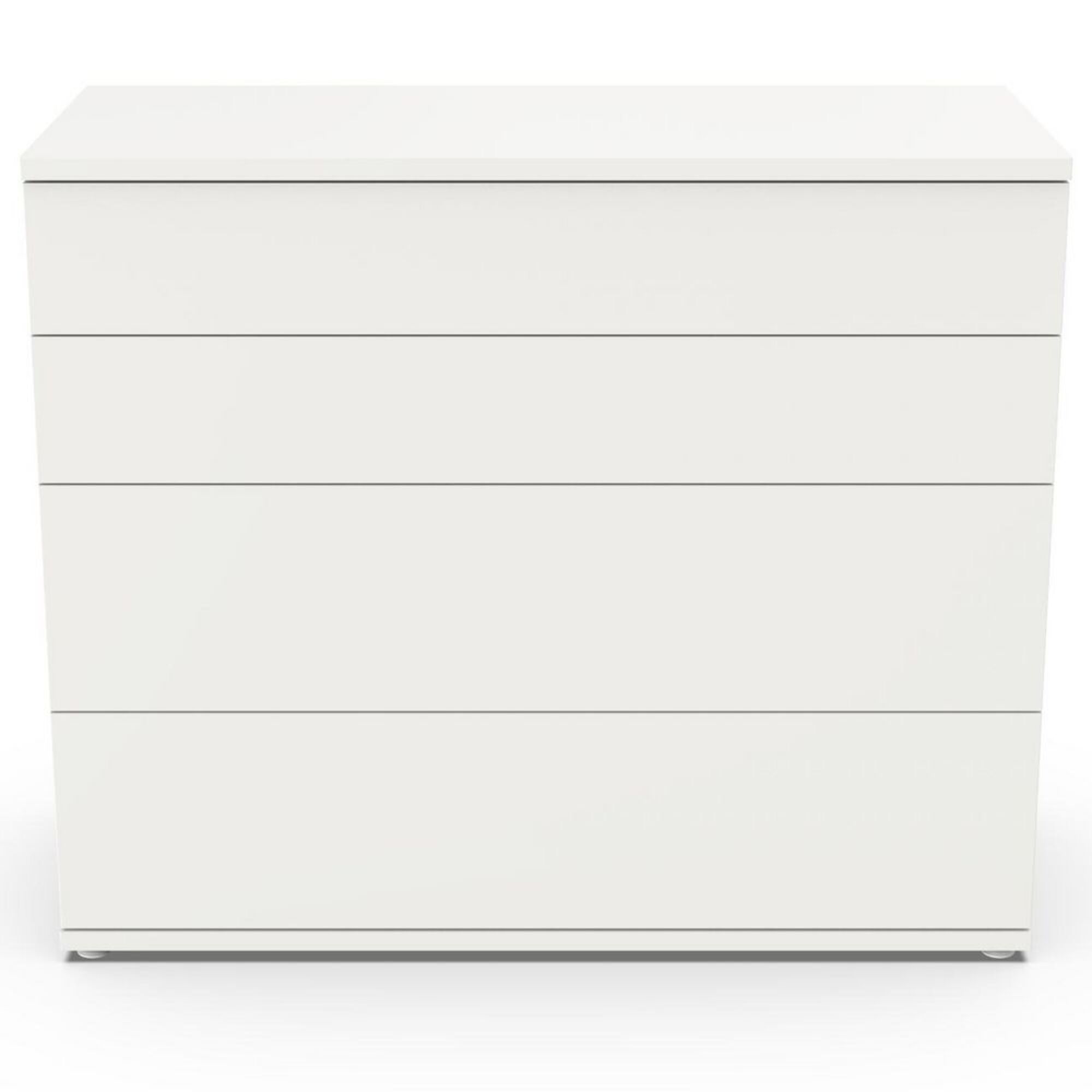 Cómoda Chiado de 4 Gavetas, 45 x 85 x 101,5 cm, Carvalho e Branco