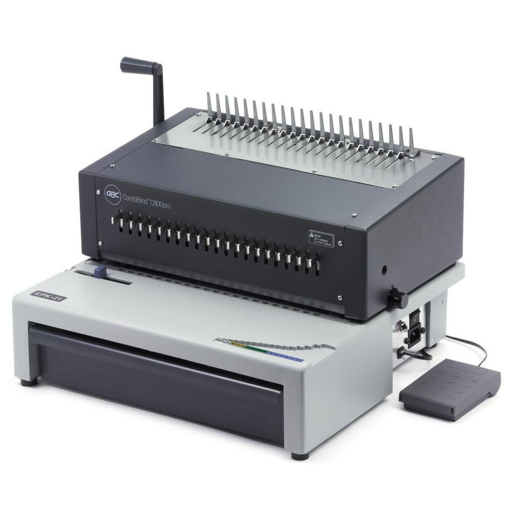 GBC Encadernadora Elétrica CombBind® C800Pro com Pedal, Argola Plástica
