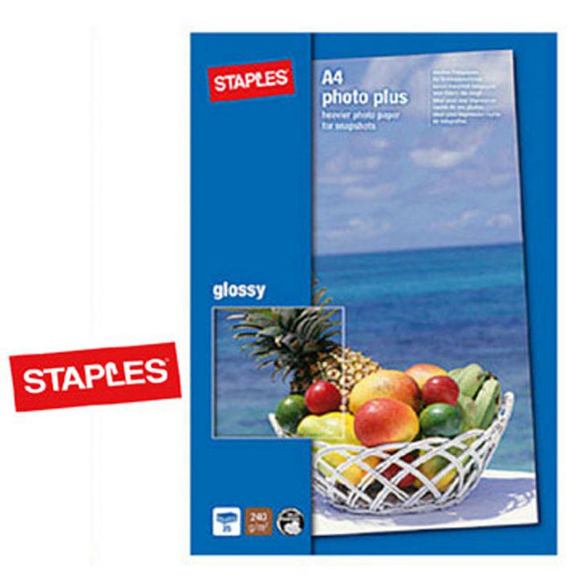 Staples Plus Papel Fotográfico para Jacto de Tinta A4 Brilhante 240 g