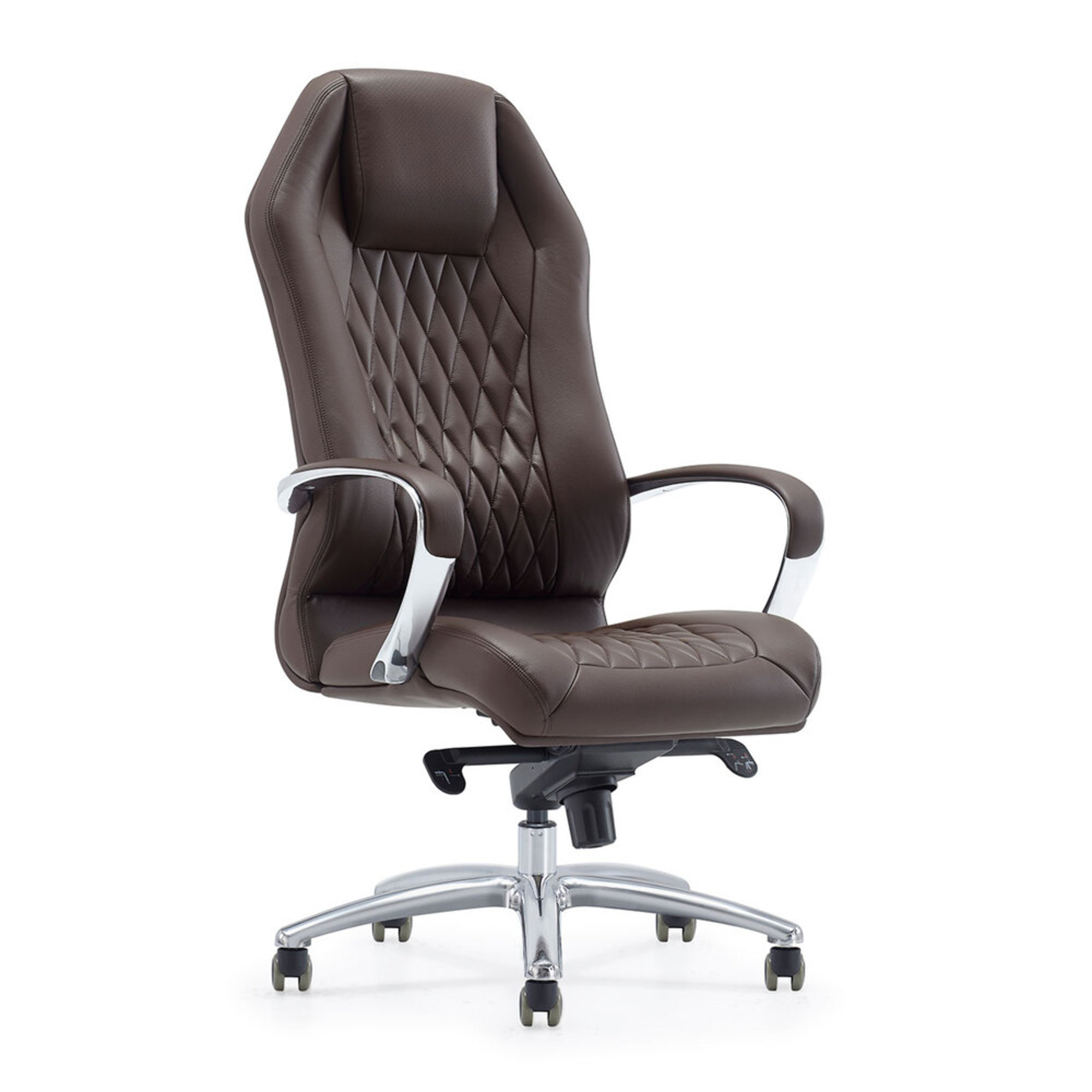Cadeira de Executivo Deluxe Kay, Pele Sintética, Castanho