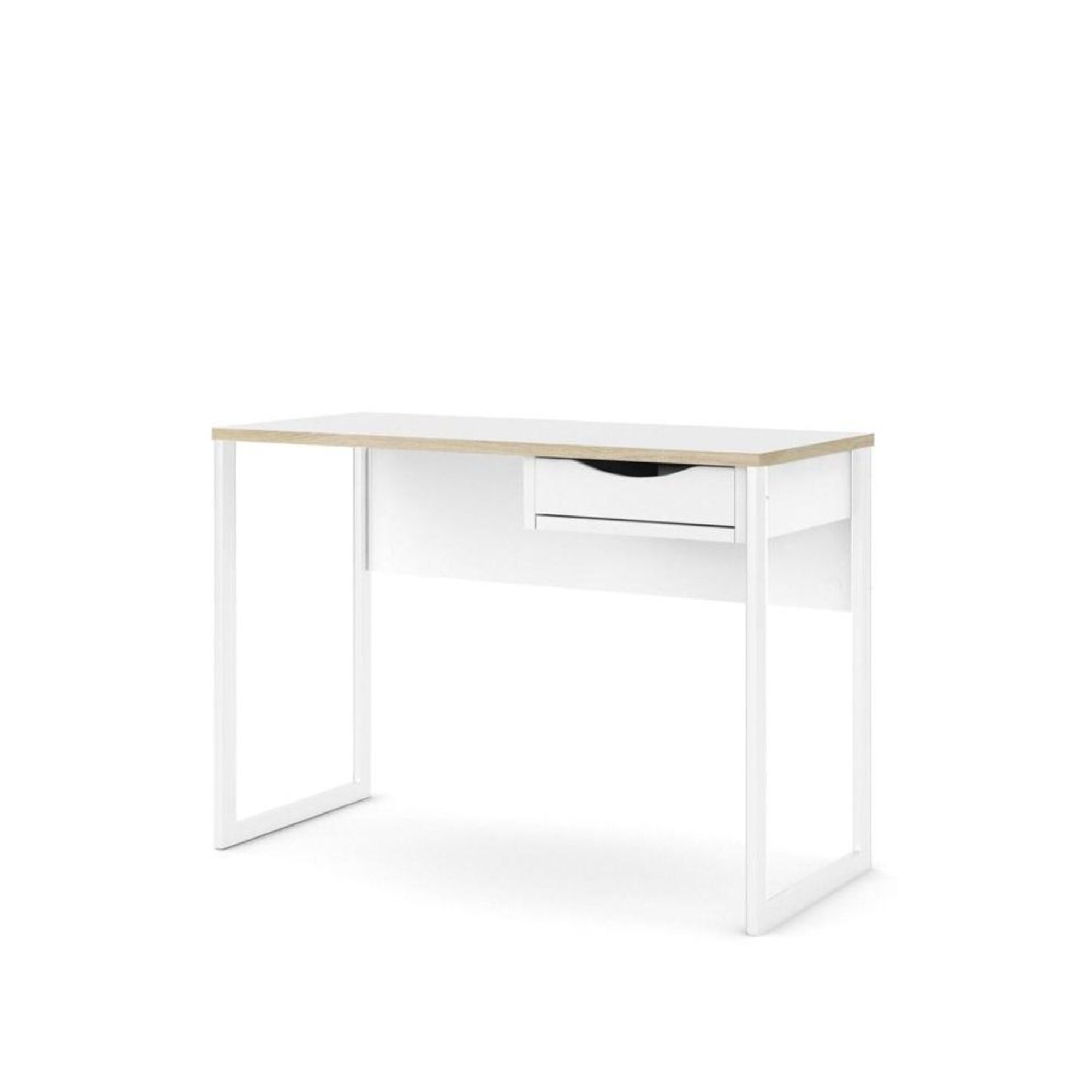 Secretária com Gaveta Iris,  Aglomerado de Madeira, 110 x 49 x 77 cm, Branco