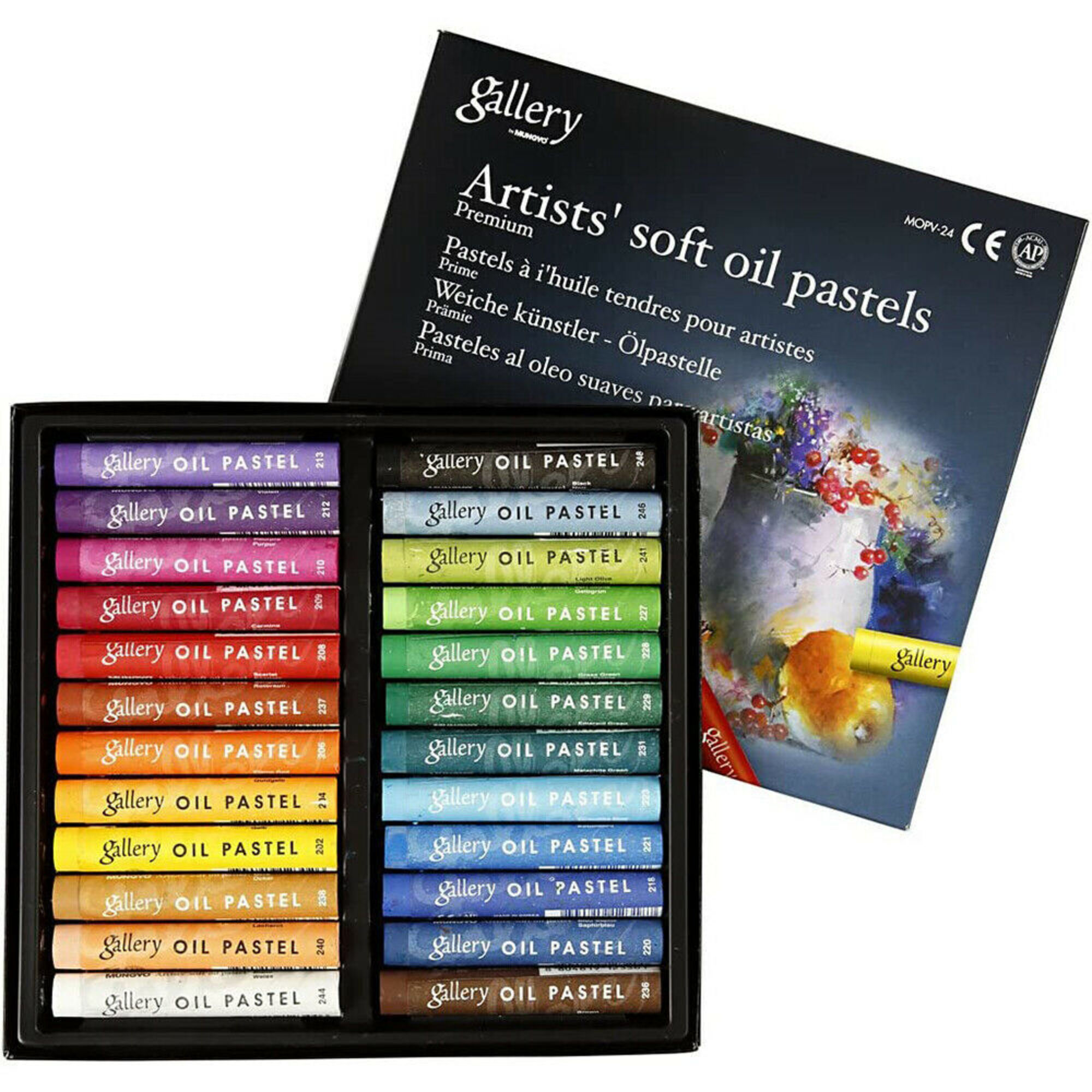 Pastel a Óleo Gallery, 24 Cores Sortidas