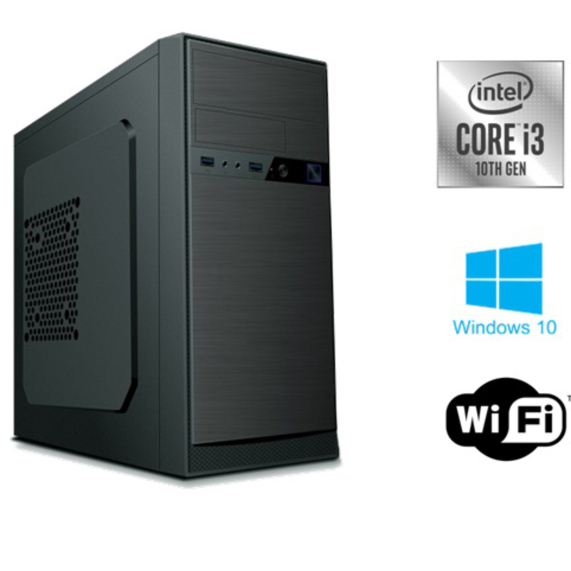 Computador Desktop PowerNet, Intel® Core™ i3-10100, 8 GB RAM, 1 TB HDD SATA, Preto
