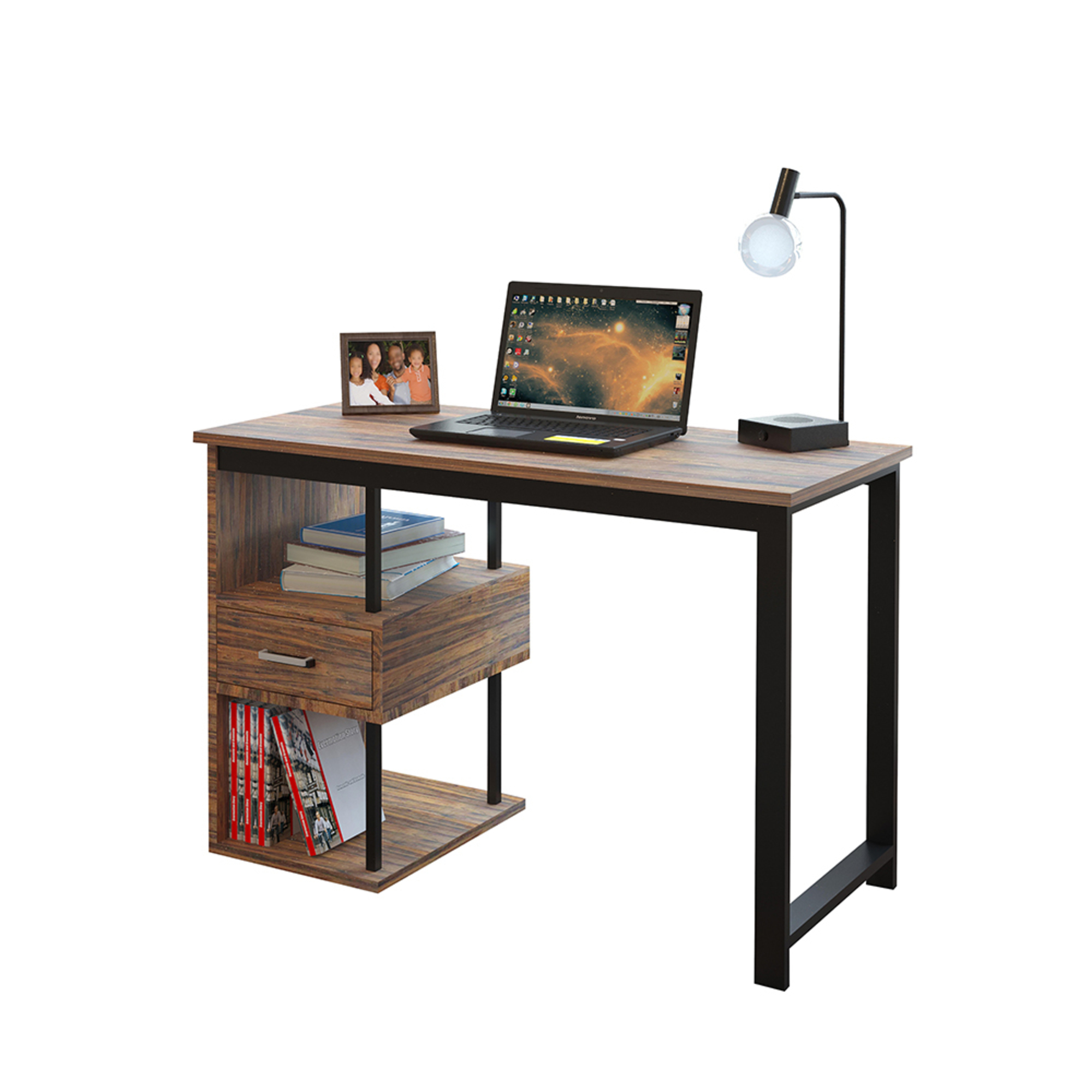 CSD - Secretária Party, 100 x 50 x 75 cm, Metal e Aglomerado, Carvalho Secretária Party, 100 x 50 x 75 cm, Metal e Aglomerado, Carvalho