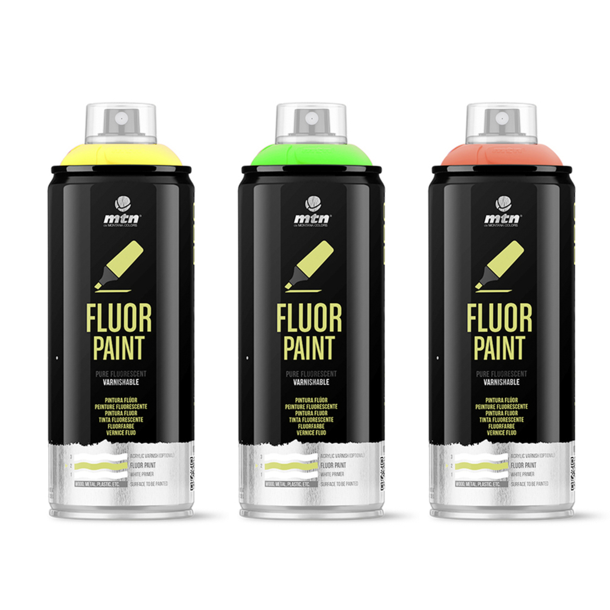 Tinta em Spray PRO Tinta Fluorescente, 400 ml, Vermelho