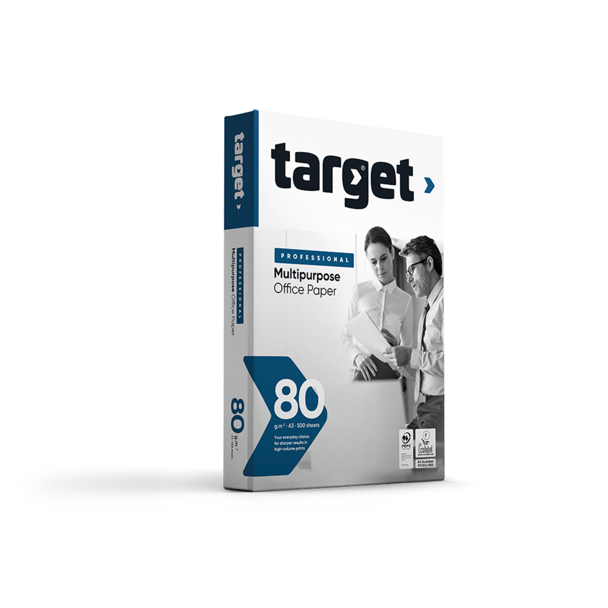 TARGET Papel Cópia, Laser e Jato de Tinta Professional Multipurpose, A3, 80 g/m², Branco, Resma de 500 Folhas