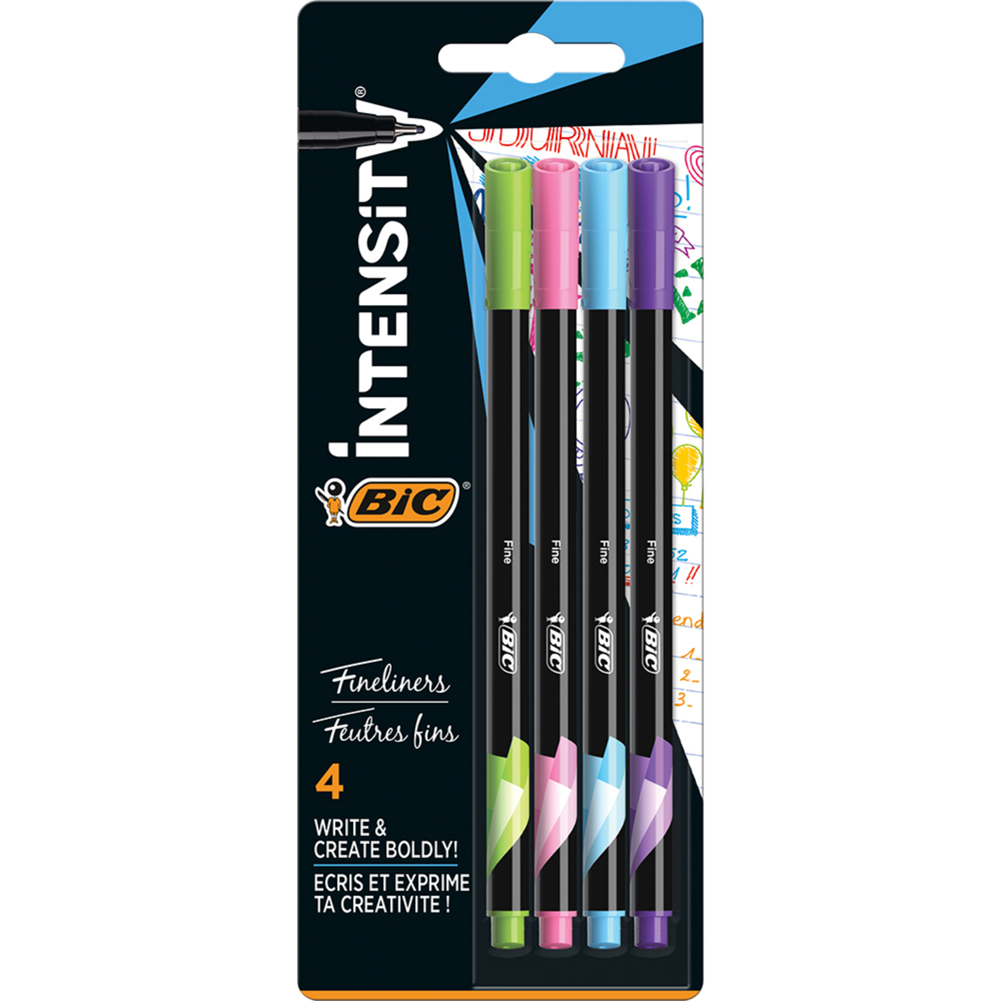 BIC Marcador Fine Liner Intensity™ Fun, Ponta Fina de 0,8 mm, Sortido