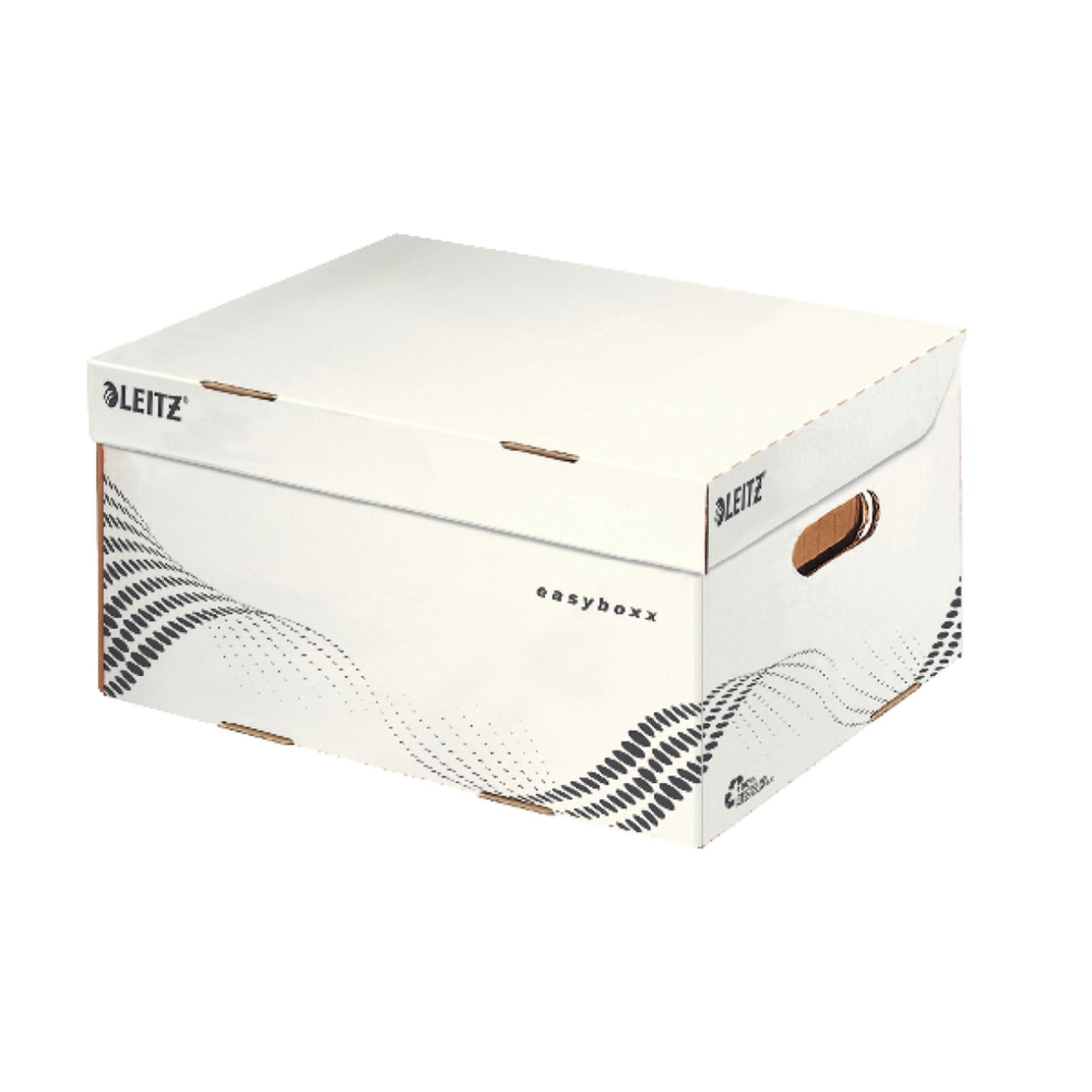 LEITZ Caixa de Arquivo S A4, 535 x 12 x 648 mm, Cartão Reciclado, Branco