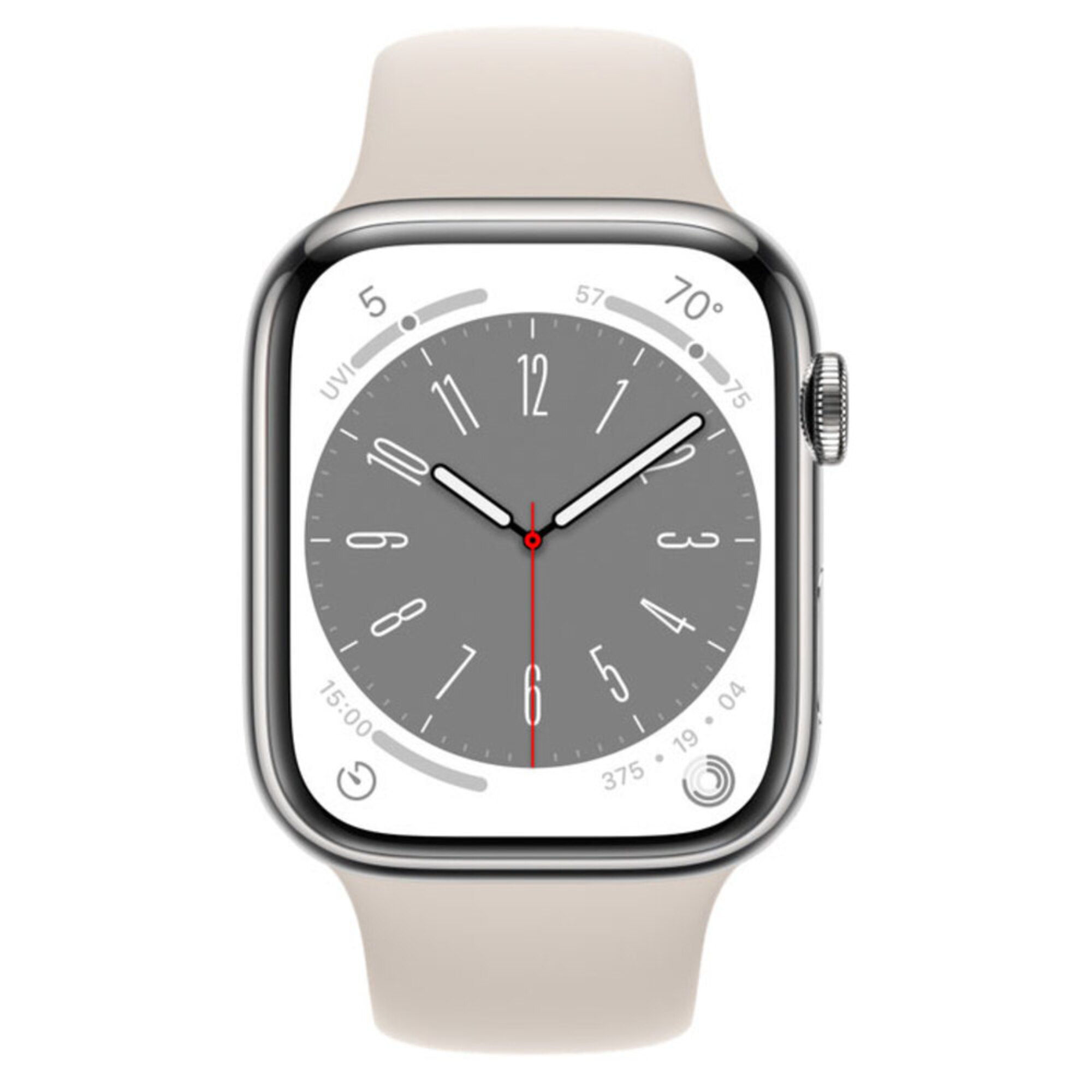 APPLE Smartwatch Watch Series 8 GPS, Caixa em Alumínio Prateado de 45