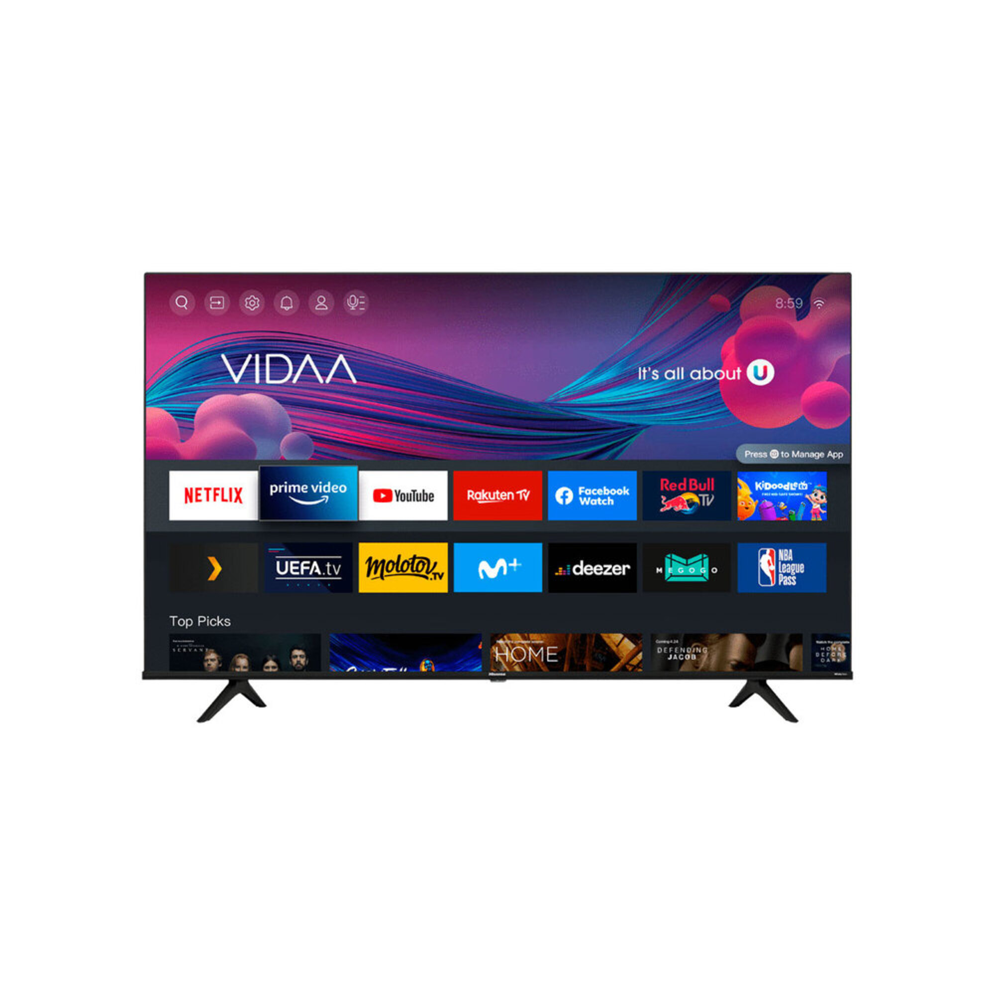 HISENSE Smart TV 50A6BG, 65", 4K Ultra HD (3840 x 2160), Preto 770283