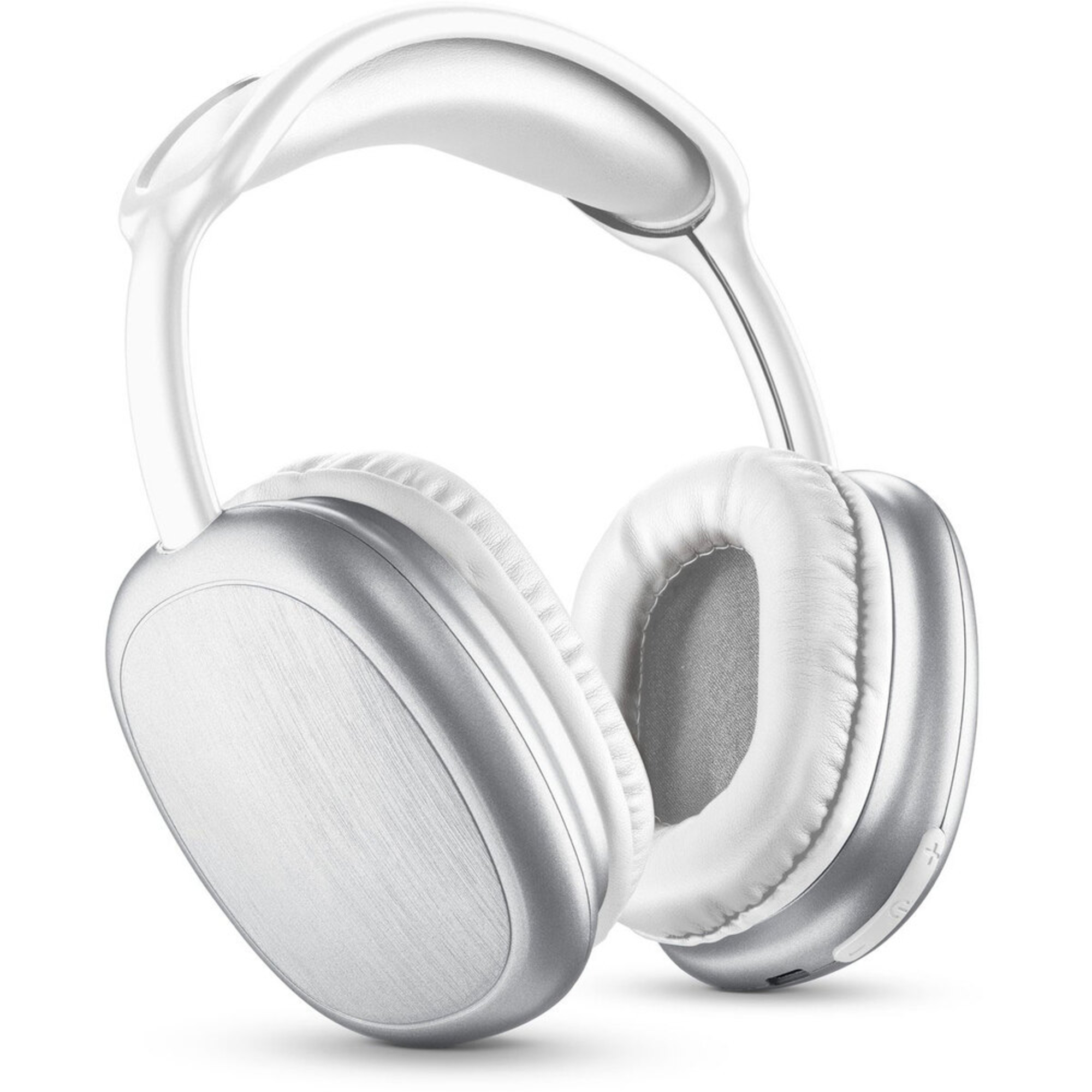 MUSIC SOUND Auscultadores Over-Ear Maxi2, Bluetooth, com Microfone, Branco e Prateado