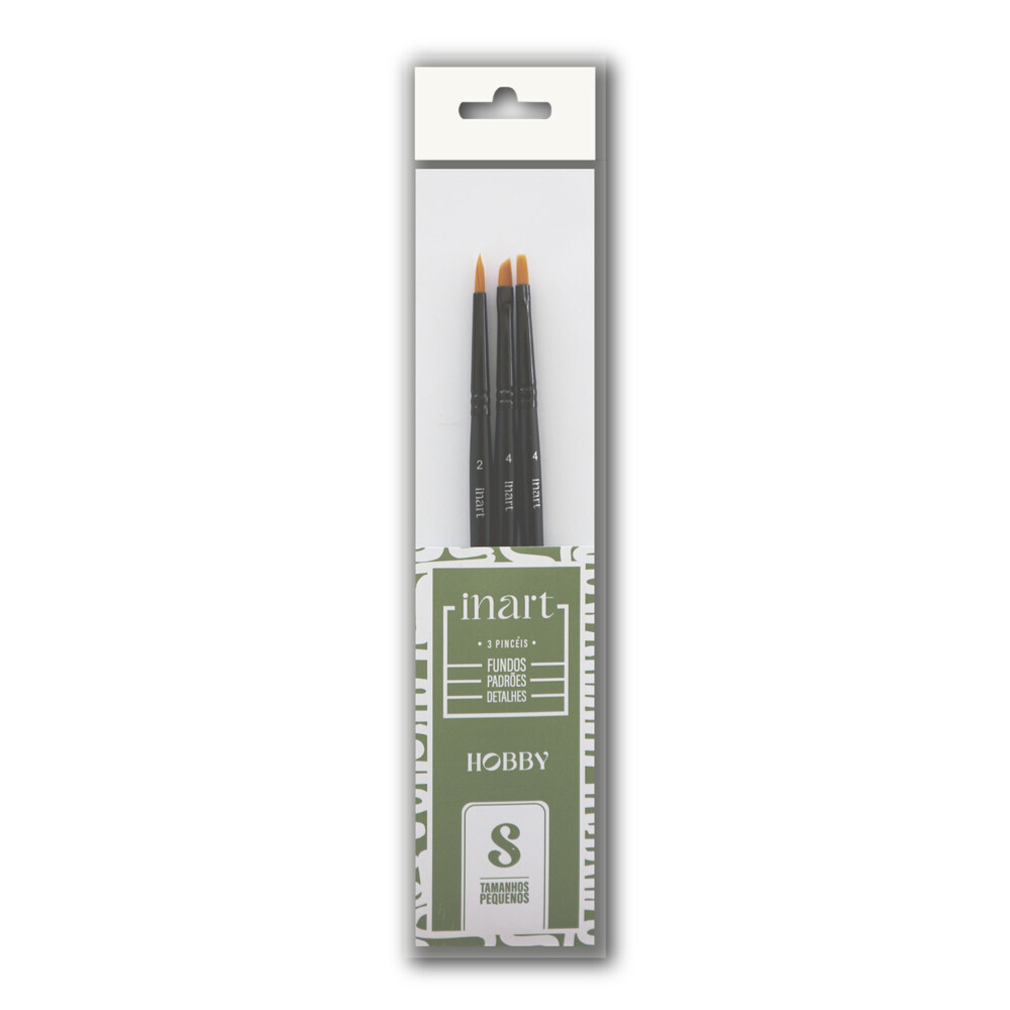 INART Conjunto Pincéis para Hobbies e Manualidades, S, Cabos Pretos