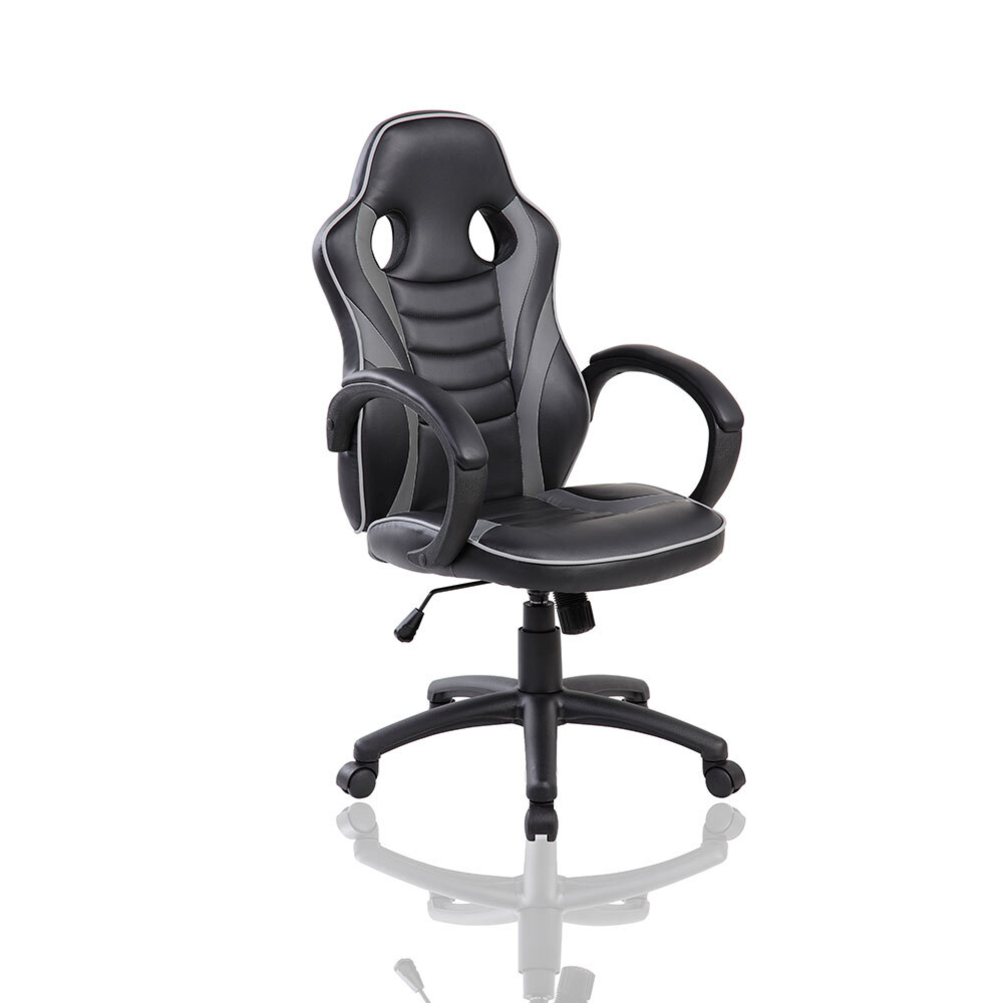 Cadeira Gaming Racing, Pele Sintética, Preto e Cinzento