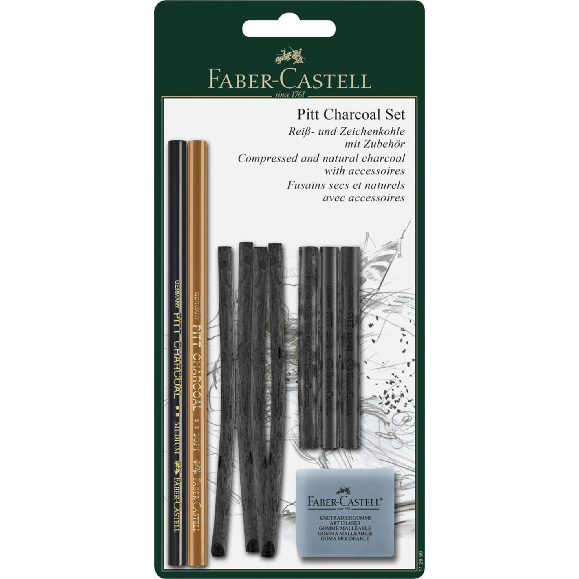 FABER-CASTELL Conjunto de Carvão Pitt, 9 Peças