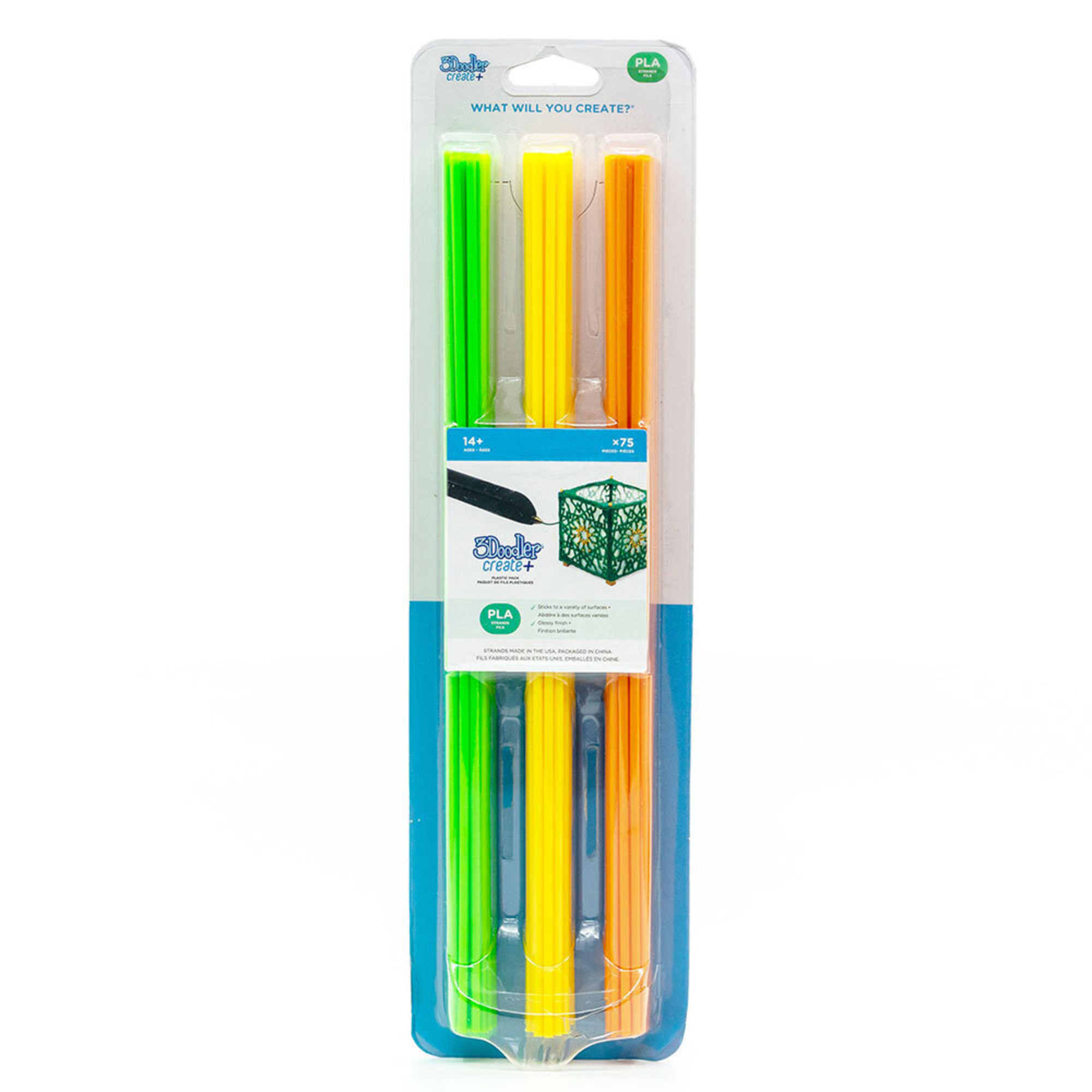 3DOODLER Filamentos para Caneta 3D Create+ Citrus Glow, Plástico, 75 Unidades