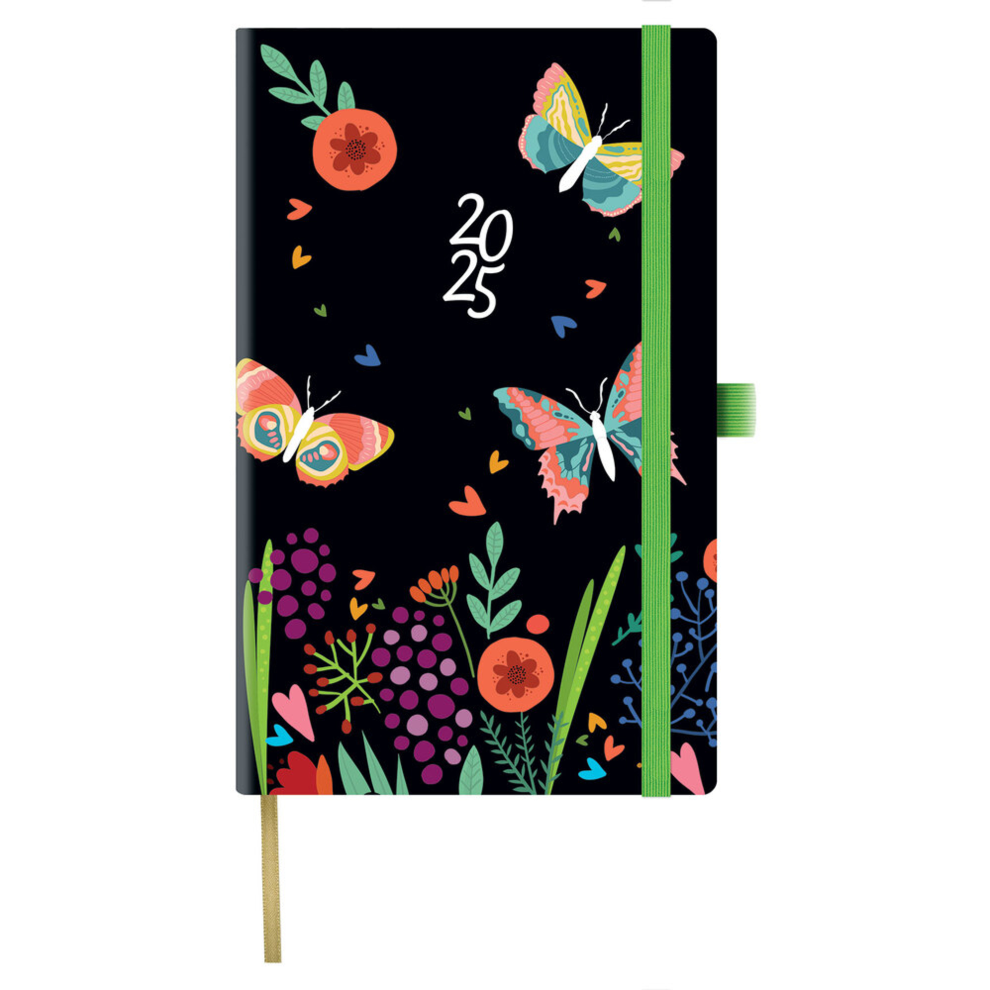 PAPIRO Agenda Semanal Borboleta, 130 x 210 mm, Preto