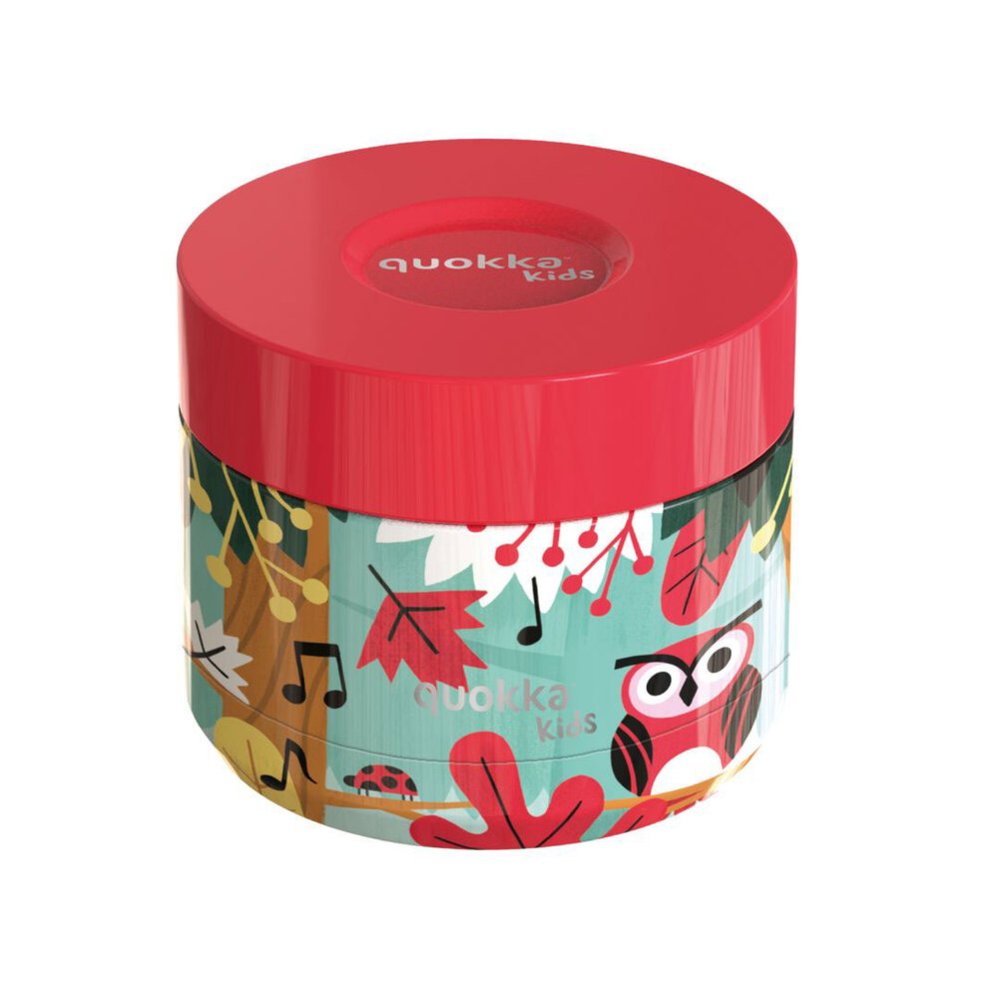 QUOKKA Termo Pássaros, 360 ml, Tampa Laranja