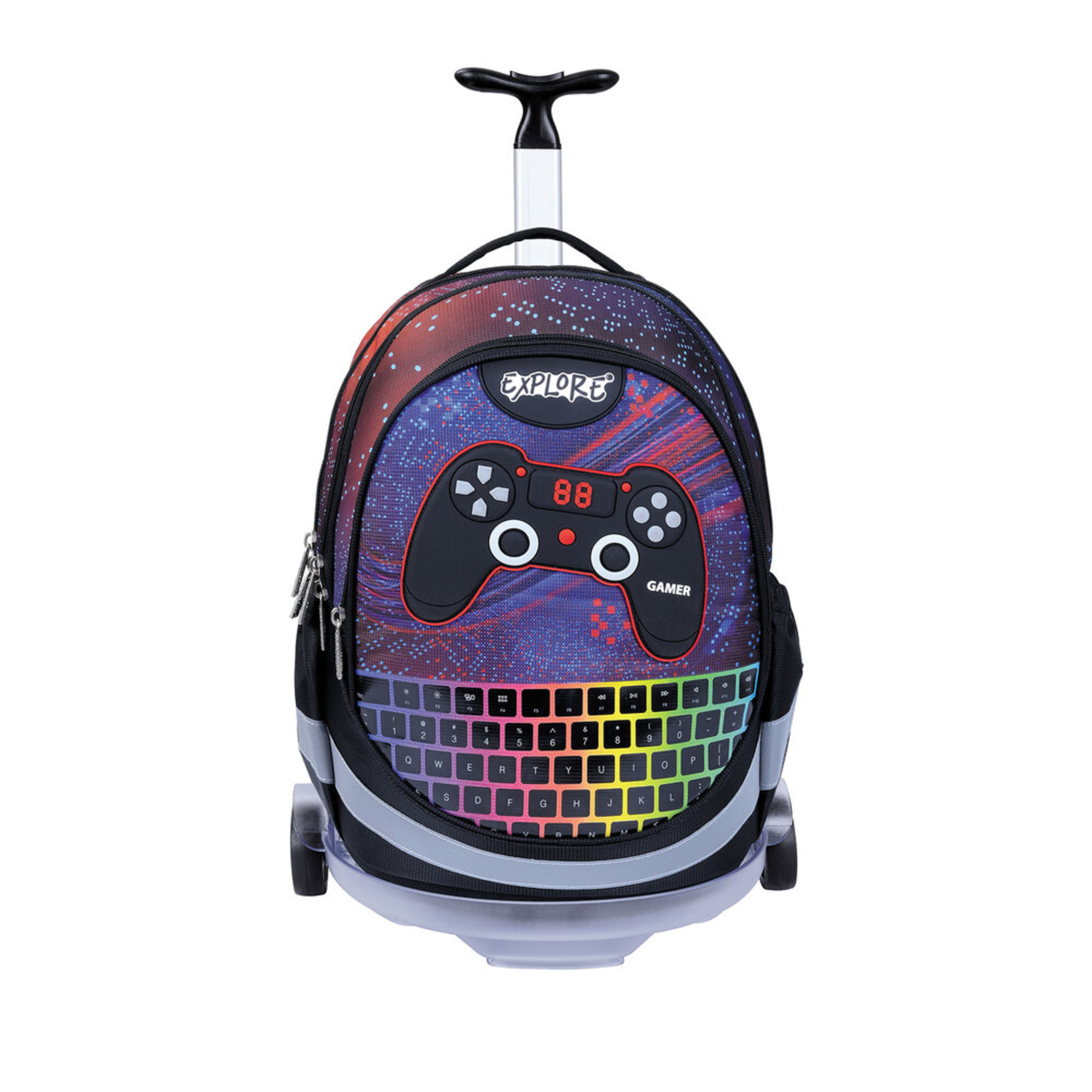 EXPLORE Mochila Trolley Escolar Game, 490 x 250 x 300 mm, Poliéster, Preto