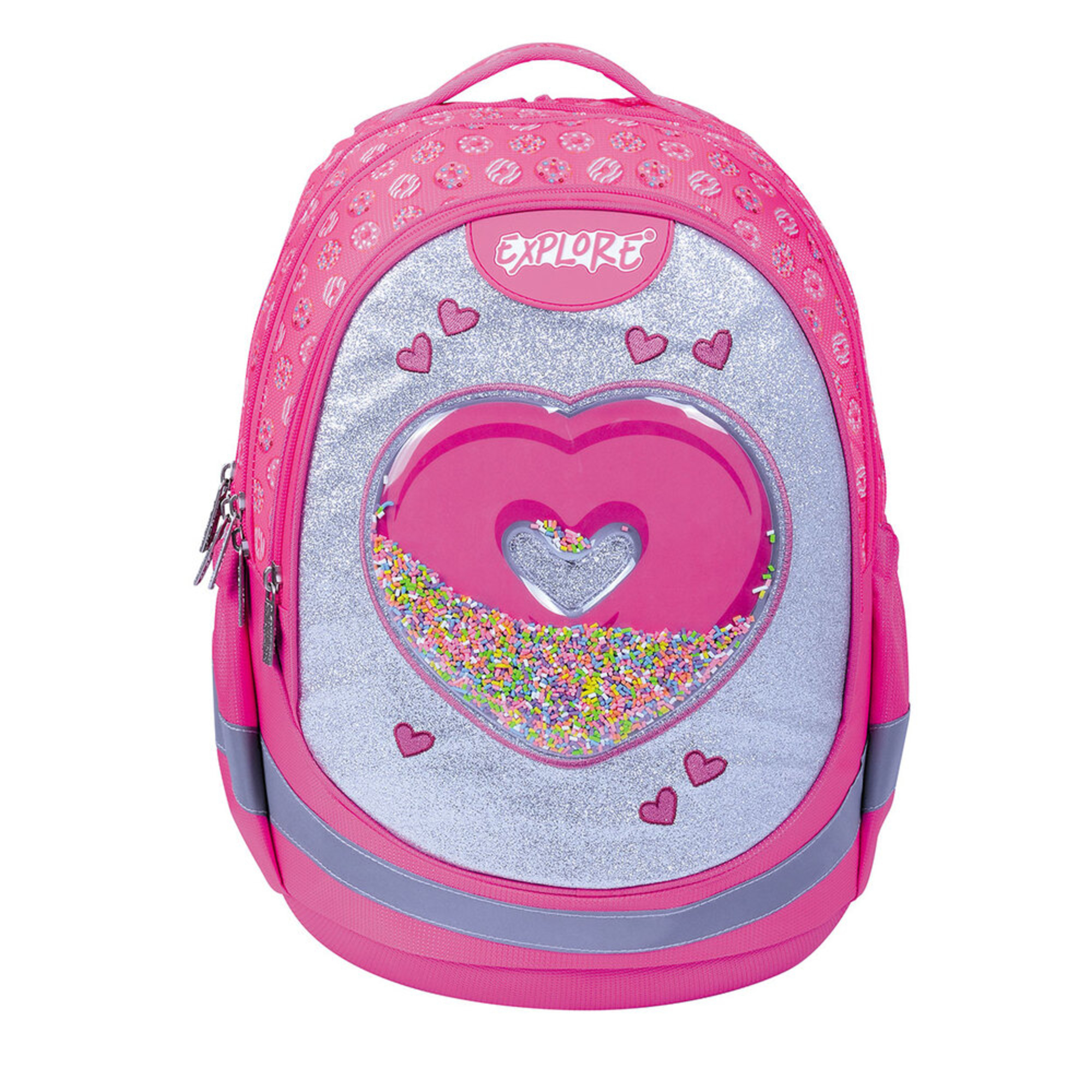 EXPLORE Mochila Escolar Ergo Donut, 420 x 310 x 300 mm, Poliéster, Rosa