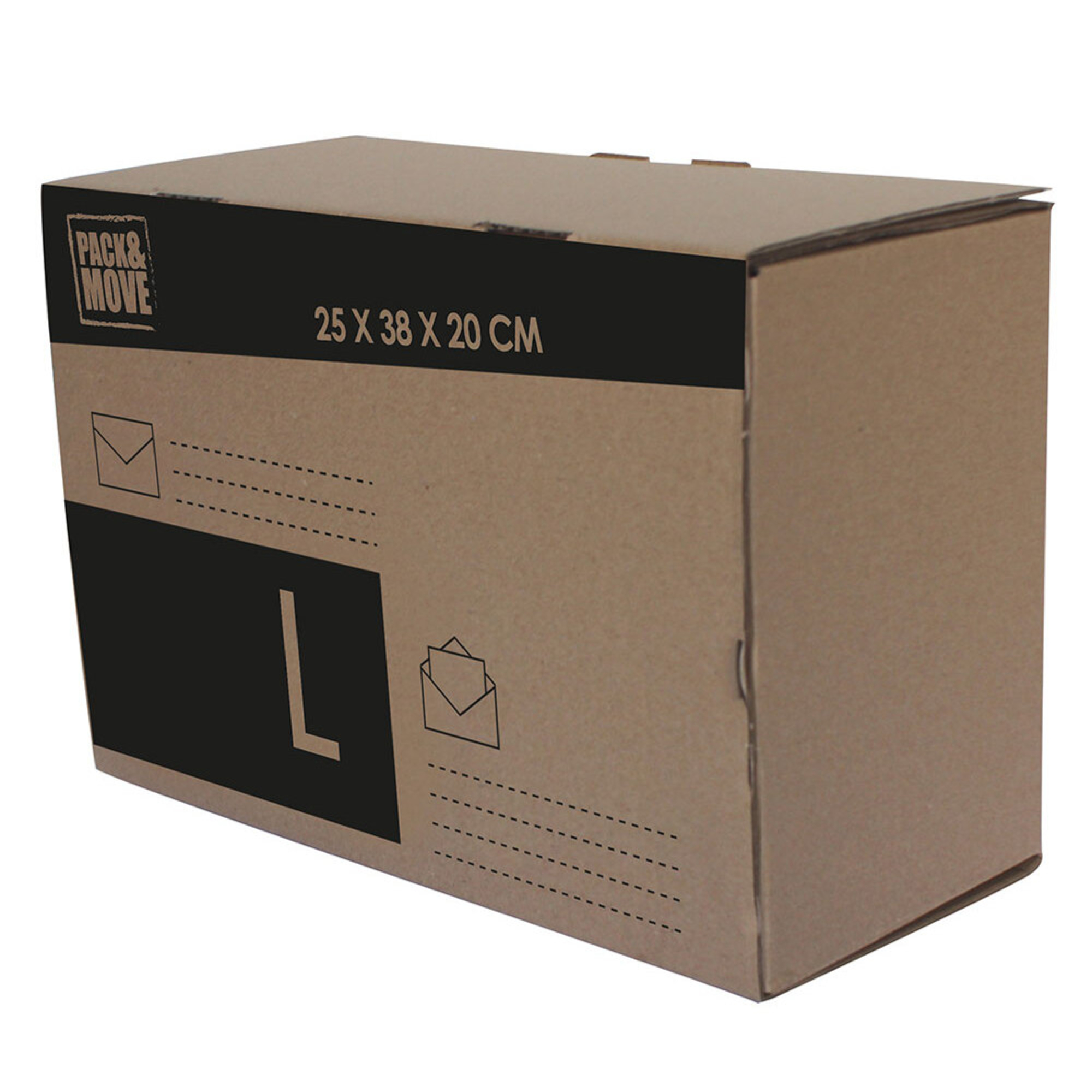PACK & MOVE Caixa de Expedição L, Cartão, 250 x 380 x 200 mm, Castanho Kraft