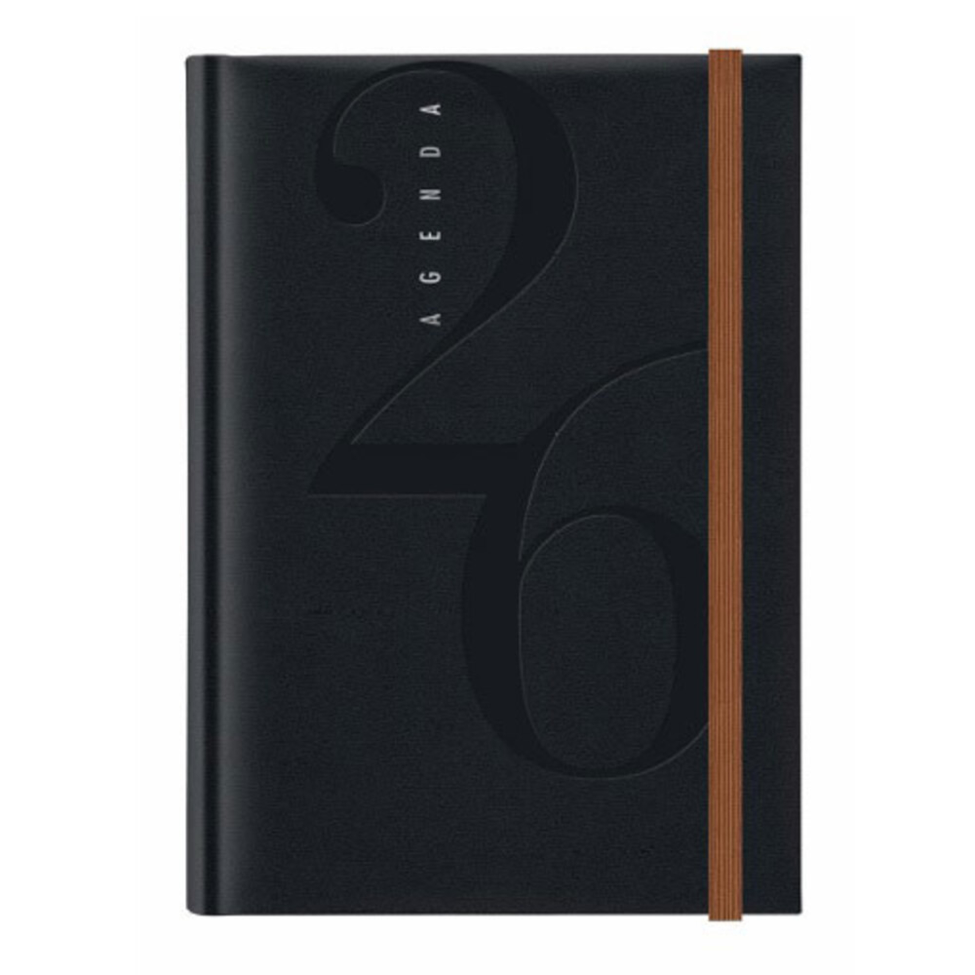 PAPIRO Agenda Diária Garda, 120 x 165 mm, Preto e Castanho, 2026