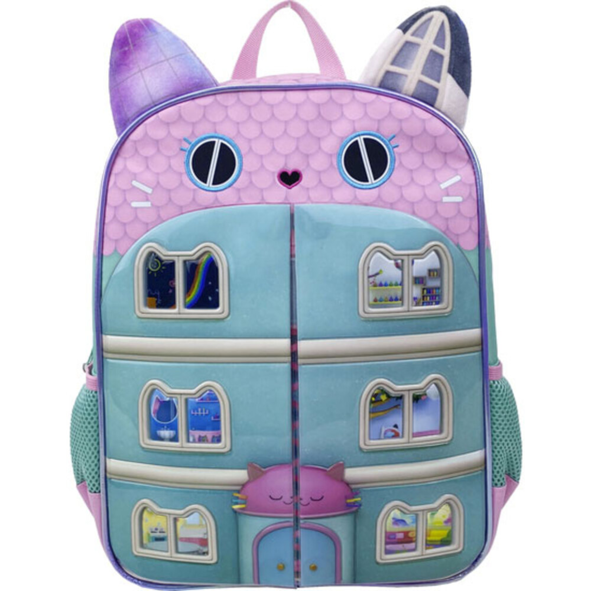 GABBY'S DOLLHOUSE Mochila Escolar, 270 x 120 x 350 mm, Azul e Rosa